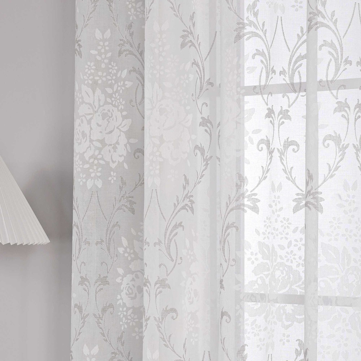 Elegante Transparente Gardinen mit Rankenmuster Ösenschal 1 stück - Joyswahl