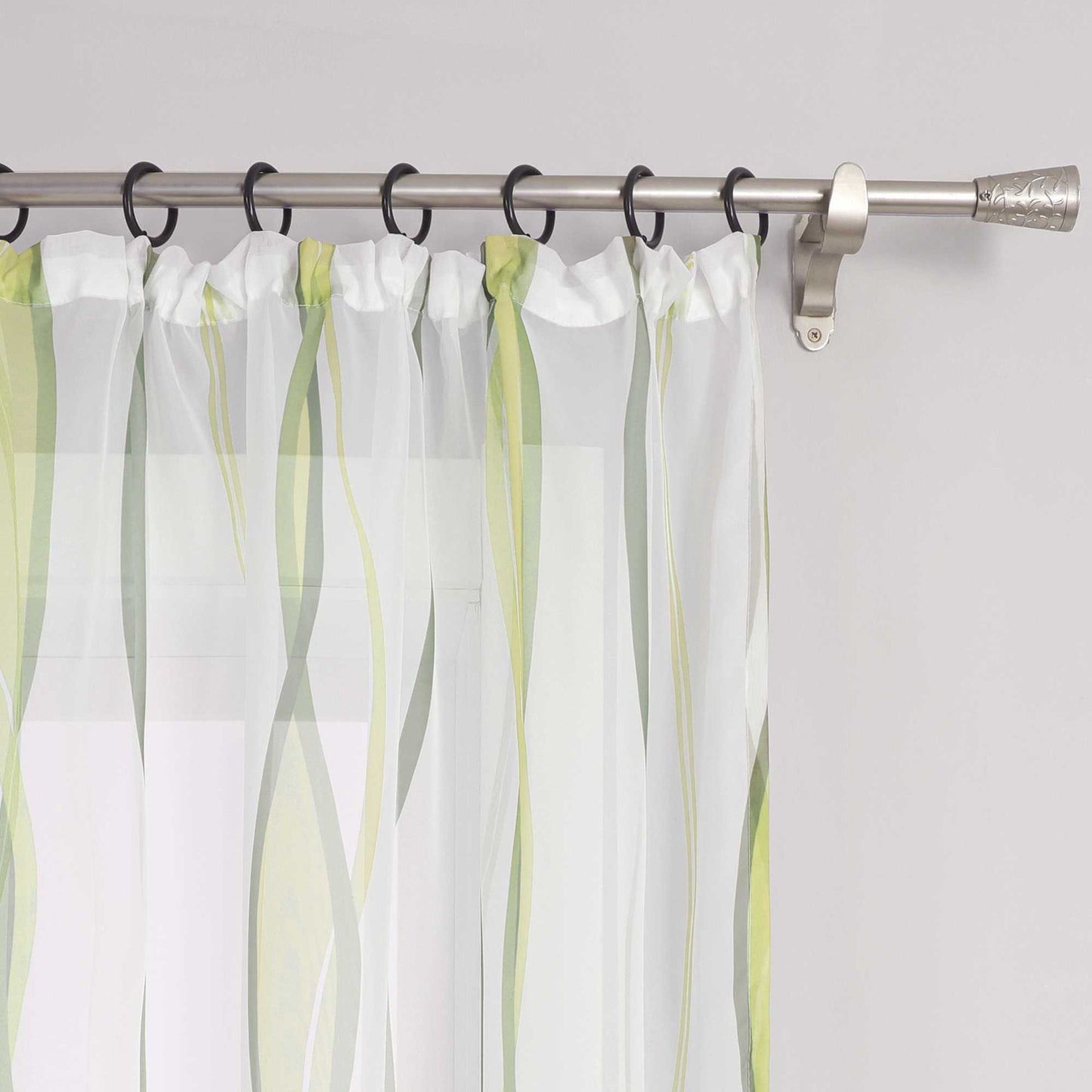 Vorhang Kräuselband aus Polyester mit bunten Wellenmustern tranparent 1 stück - Joyswahl