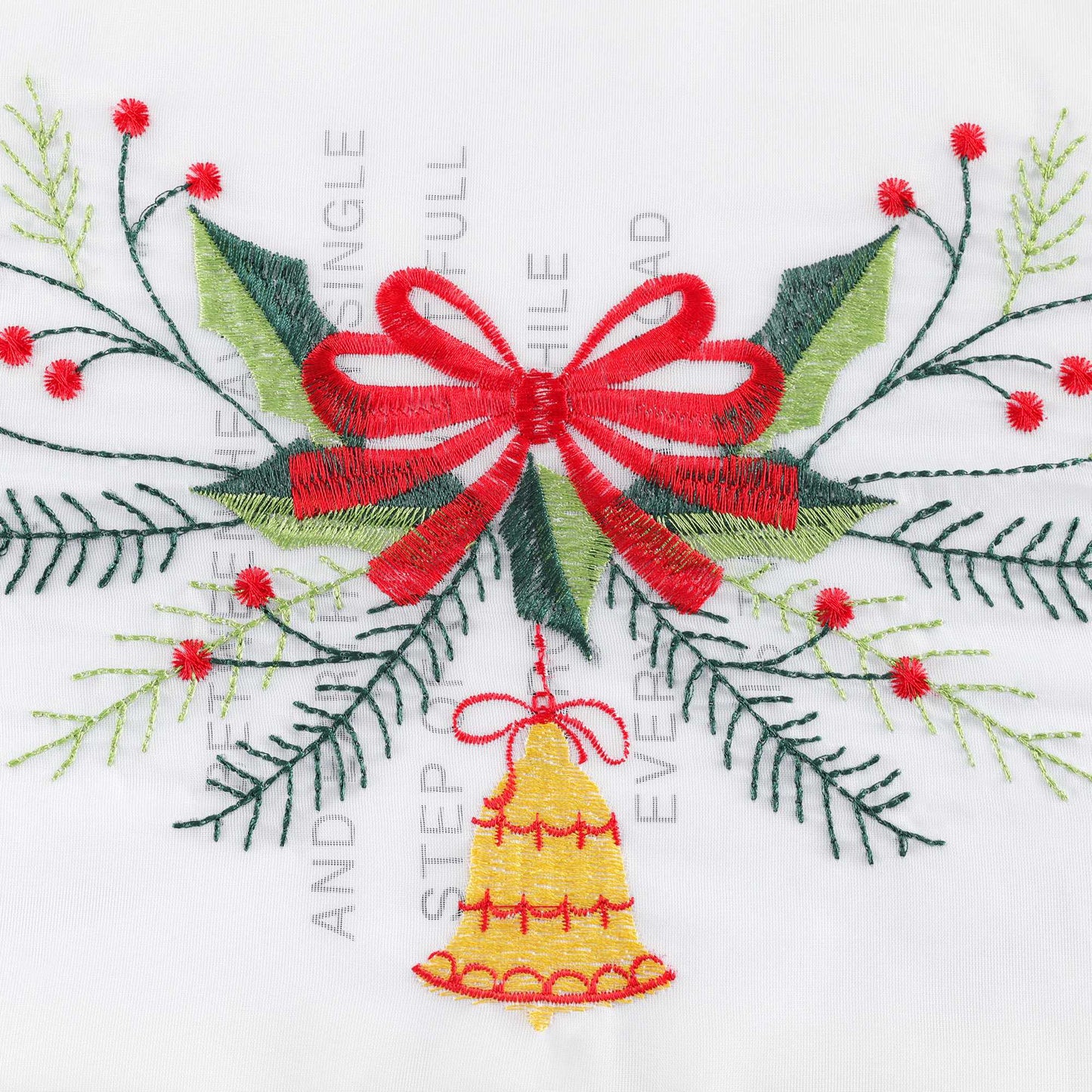 Scheibengardine Transparent mit Weihnachtsglocken