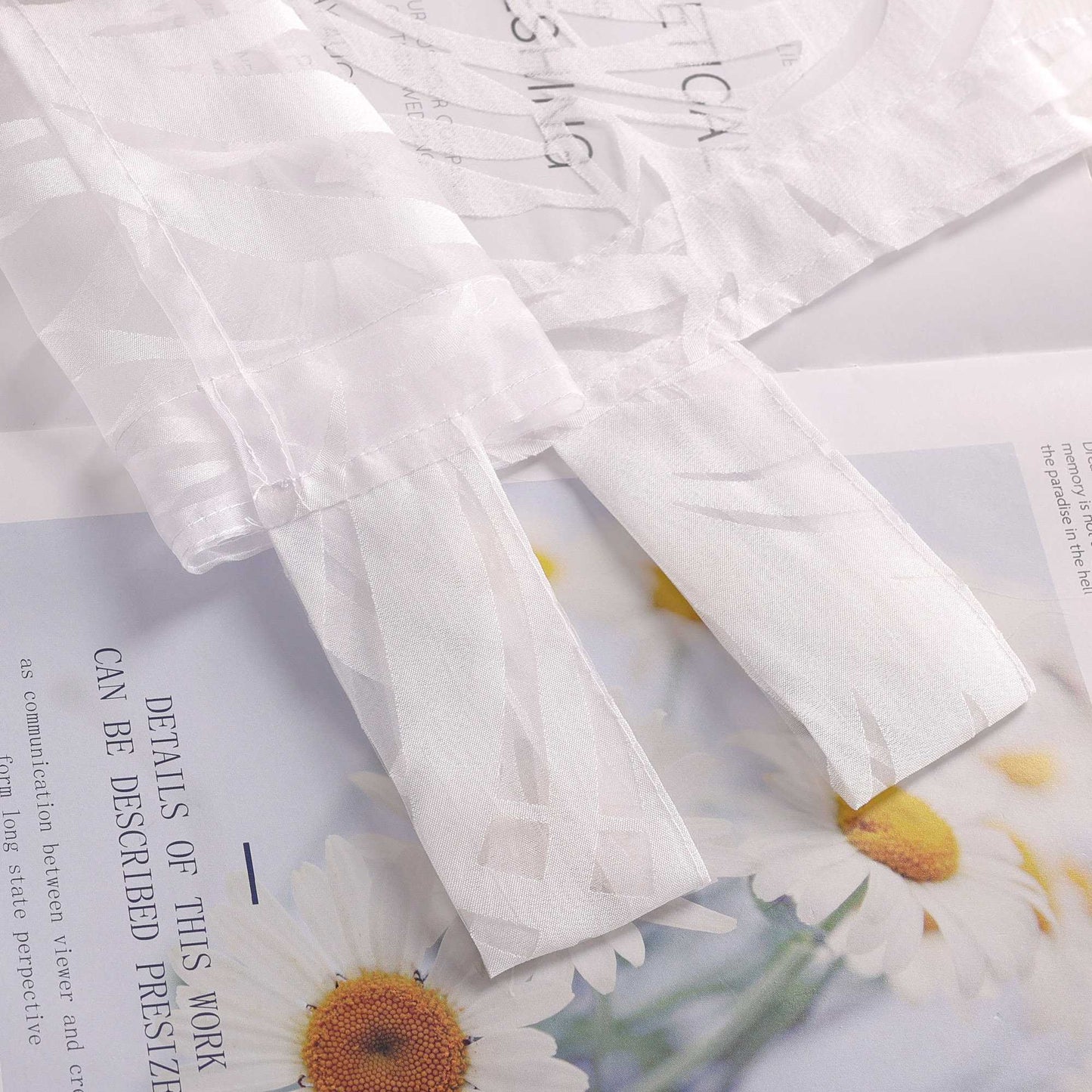 Schiebegardinen mit Schlaufen 2er Set Ausbrenner Flächenvorhänge Schiebevorhang mit Ingwerblattmuster Transparent Vorhang - Joyswahl