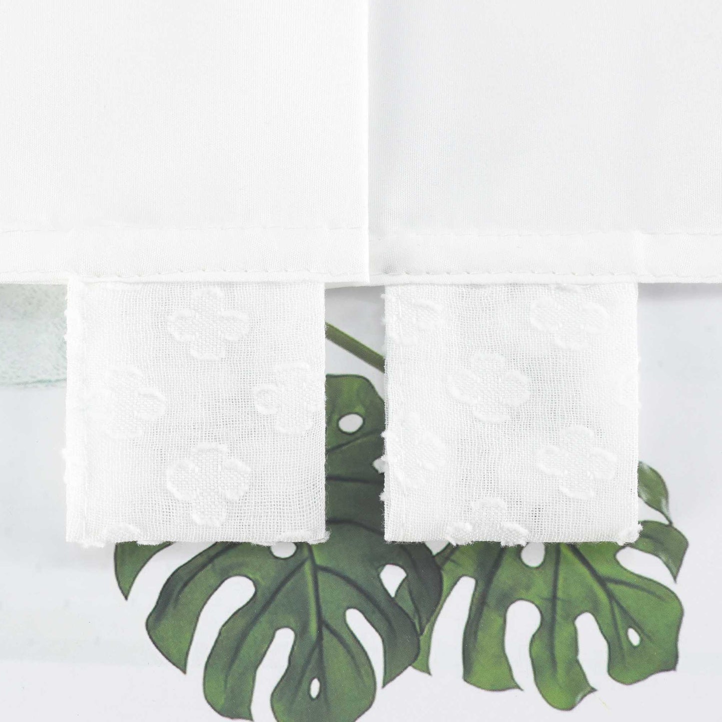 Scheibengardine im Patchwork-Stil mit Kleeblatt-Muster, 2 Stücke, mit Schlaufen-Design
