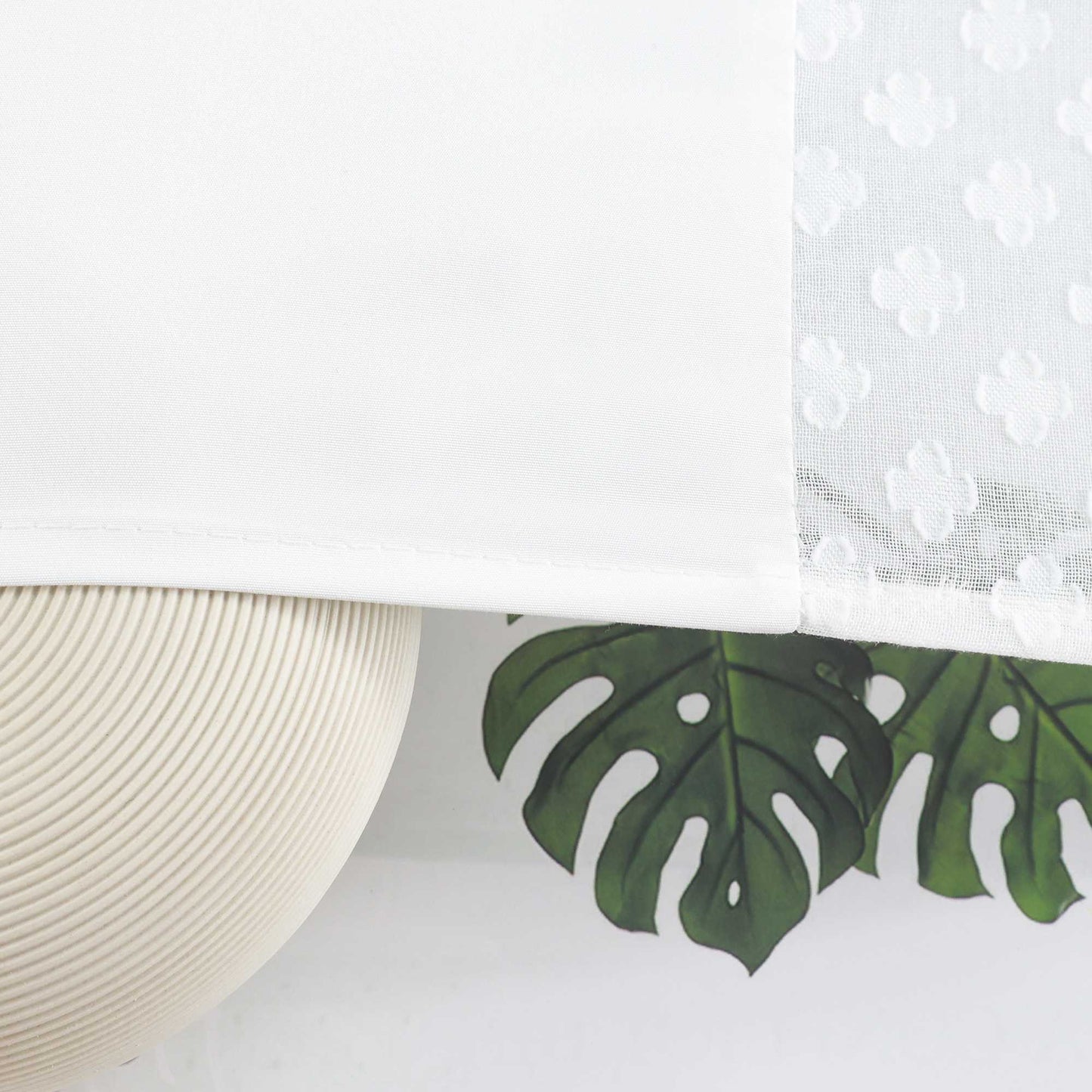 Scheibengardine im Patchwork-Stil mit Kleeblatt-Muster, 2 Stücke, mit Schlaufen-Design