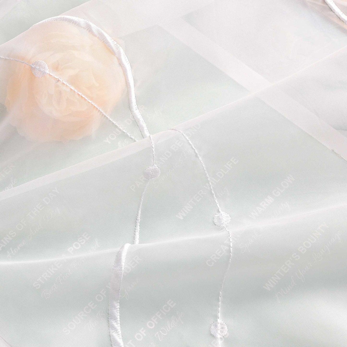 Schiebegardine Klettbandschal aus Polyester mit Wellenmuster transparent durch Klettband 2 stücke - Joyswahl