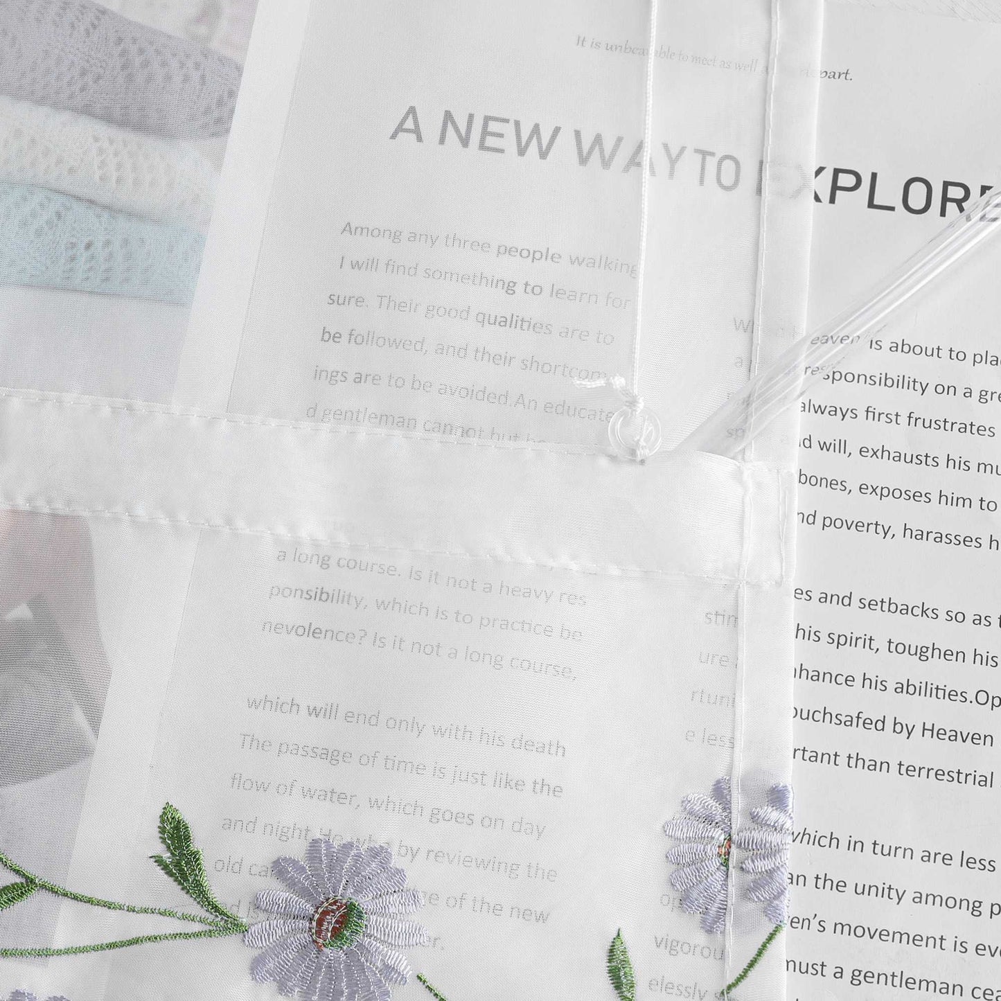 Raffrollo Voile Raffgardinen mit Schlaufen Küche Fenster Vorhänge mit Blumenmuster Stickerei Transparent Weiß 1 Stück - Joyswahl