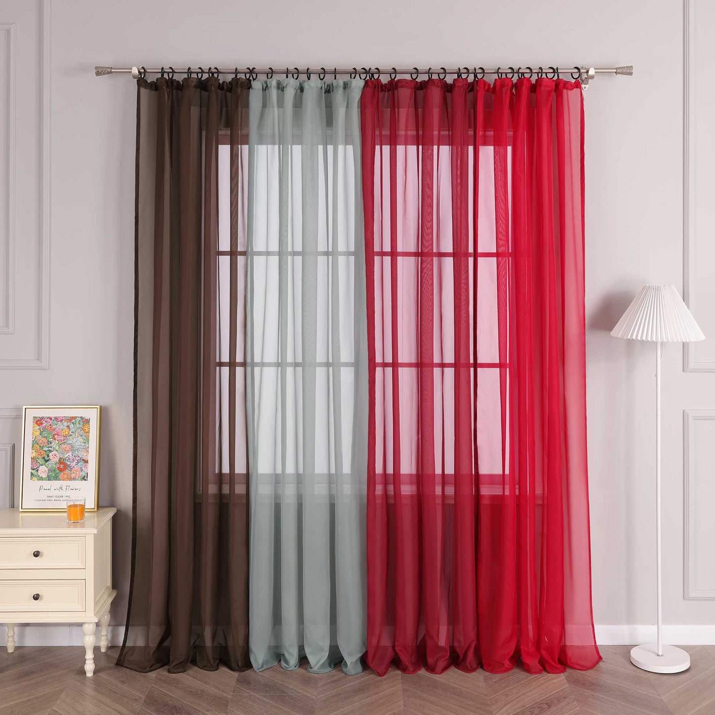 Vorhang aus Polyester unifarbe transparent leichte Schutzfunktion Klassische Vorhänge 1 stück - Joyswahl