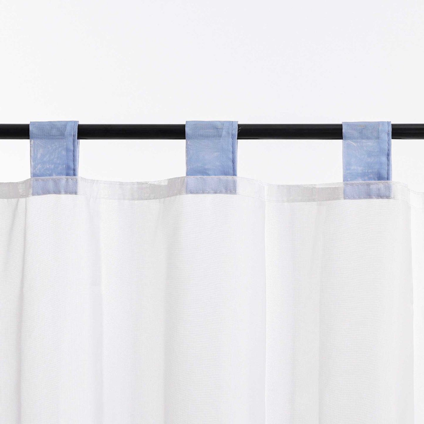 Scheibengardinen Bistrogardine Schlaufen Küche Gardinen Landhausstil Transparent Kurzstores mit kleiner Gänseblümchen-Stickerei - Joyswahl