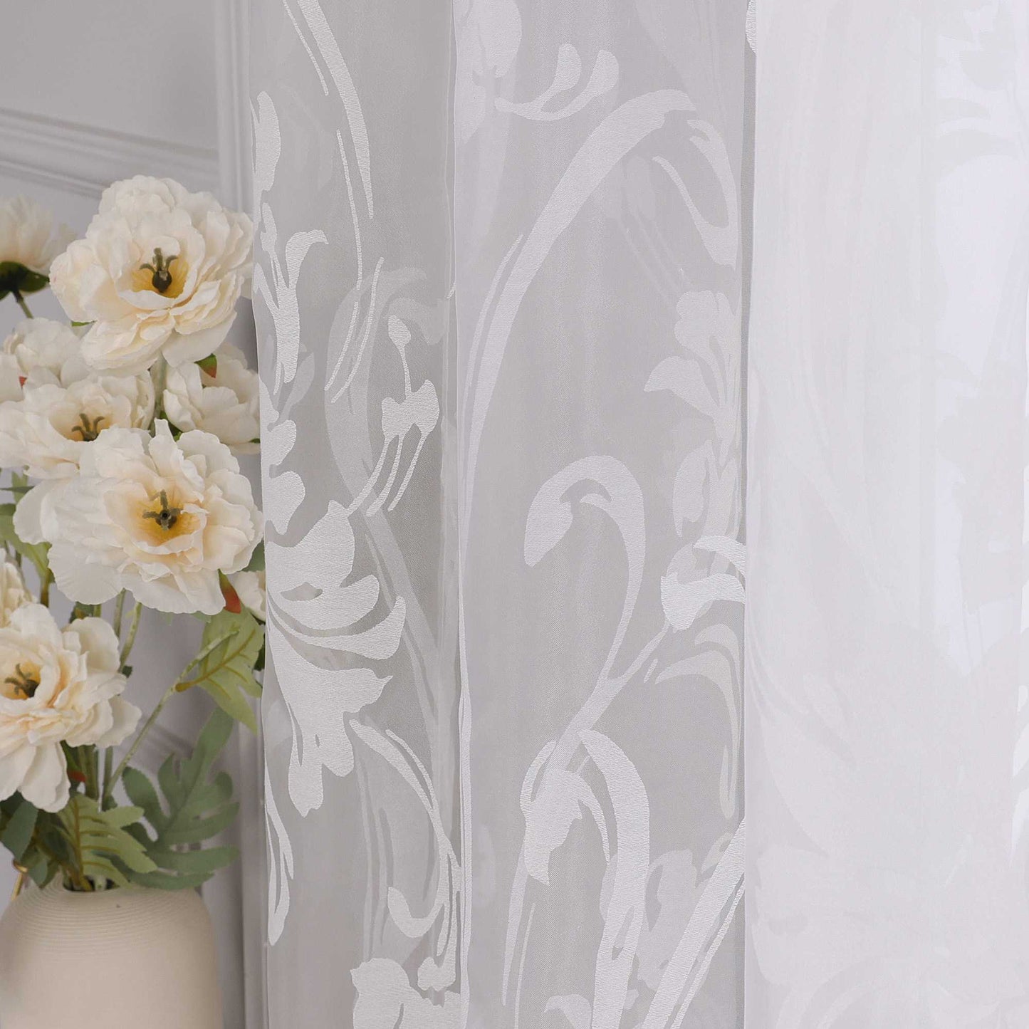 Vorhang mit Blumenmuster transparent Wohnzimmer Schlafzimmer 1 stück - Joyswahl