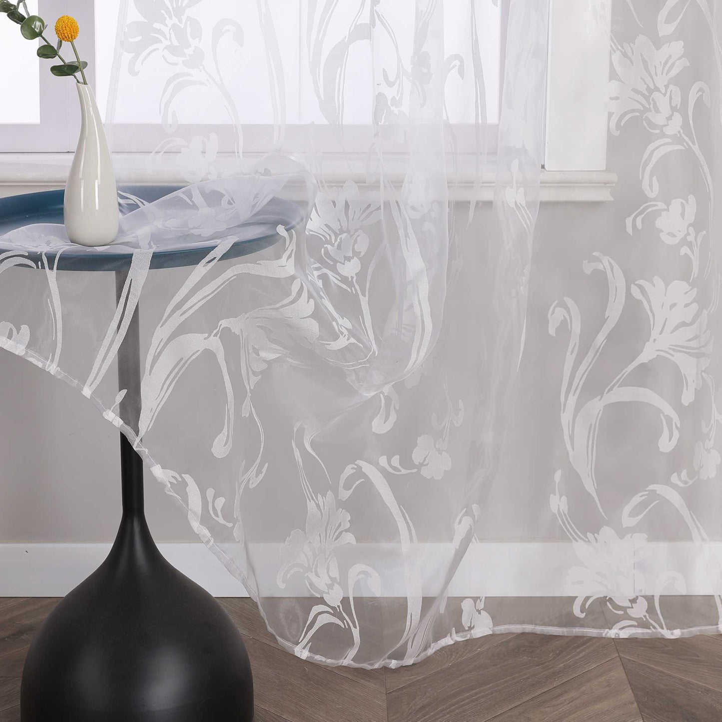 Vorhang mit Blumenmuster transparent Wohnzimmer Schlafzimmer 1 stück - Joyswahl