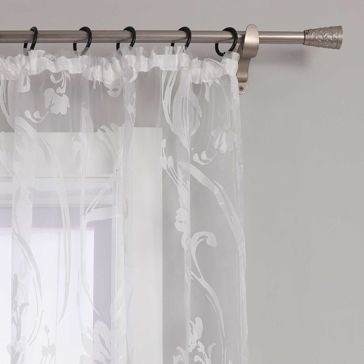 Vorhang mit Blumenmuster transparent Wohnzimmer Schlafzimmer 1 stück - Joyswahl