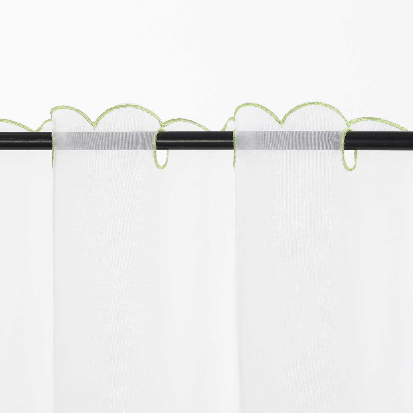 Farbige Stickerei Voile Scheibengardine Transparenter Café Vorhang Kurzstore mit Blüten-Stickerei - Joyswahl