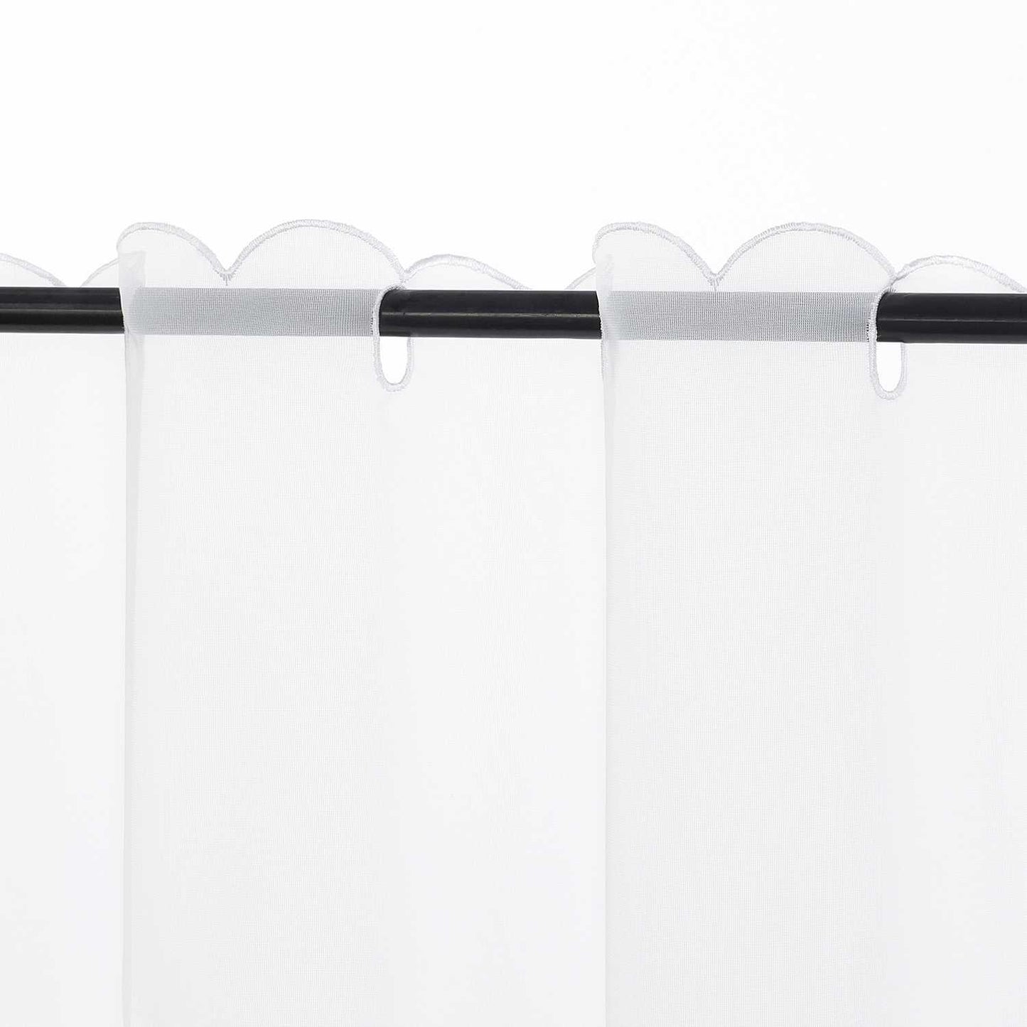 Farbige Stickerei Voile Scheibengardine Transparenter Café Vorhang Kurzstore mit Blüten-Stickerei - Joyswahl