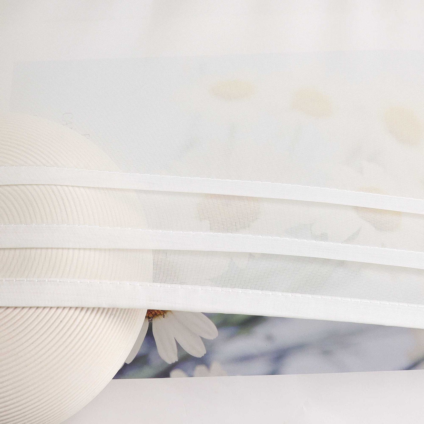 Rollos Schlaufengardine Unifarbe transparent Voile mit Dekofalten 1 Stück - Joyswahl
