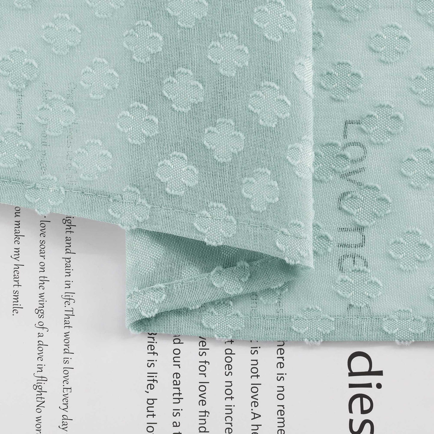 Scheibengardine im Patchwork-Stil mit Kleeblatt-Muster, 2 Stücke, mit Schlaufen-Design