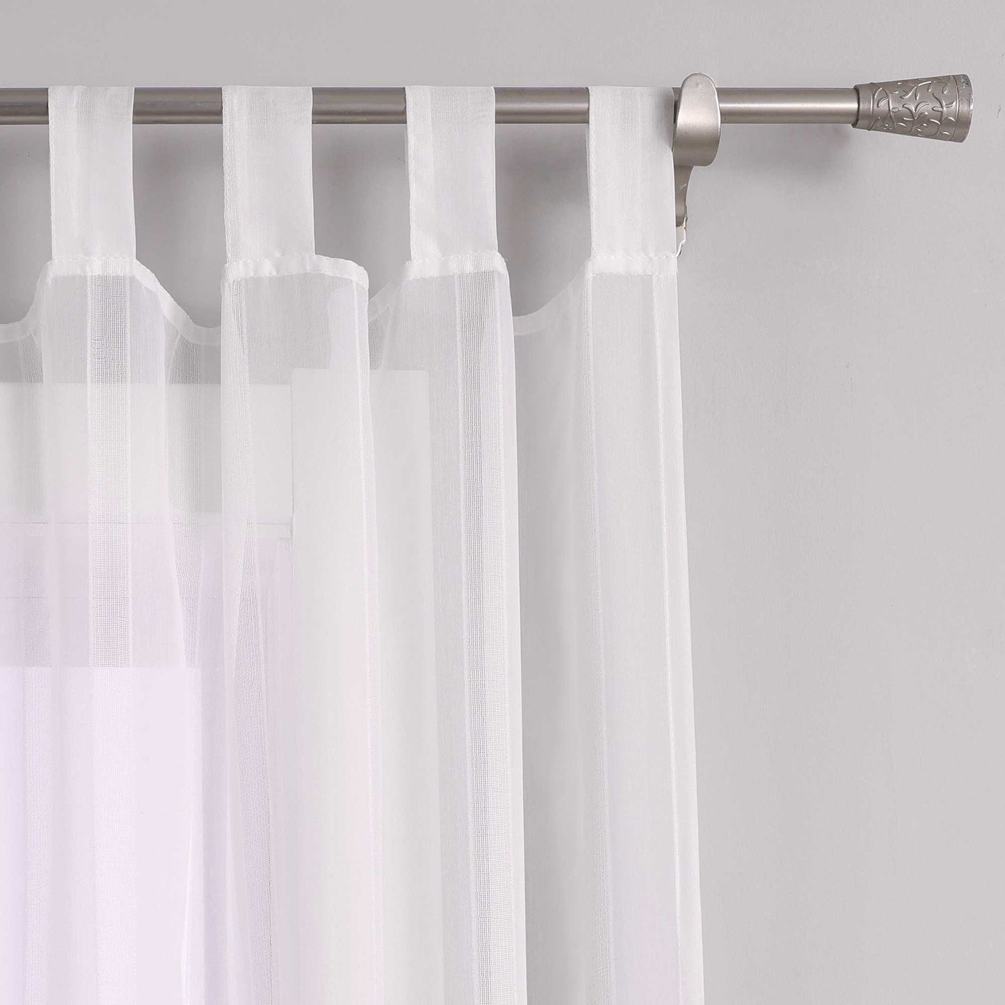 Transparenter Vorhang Schlaufenschal mit Streifen Unifarbe transparent Lichtdurchlässig - Joyswahl