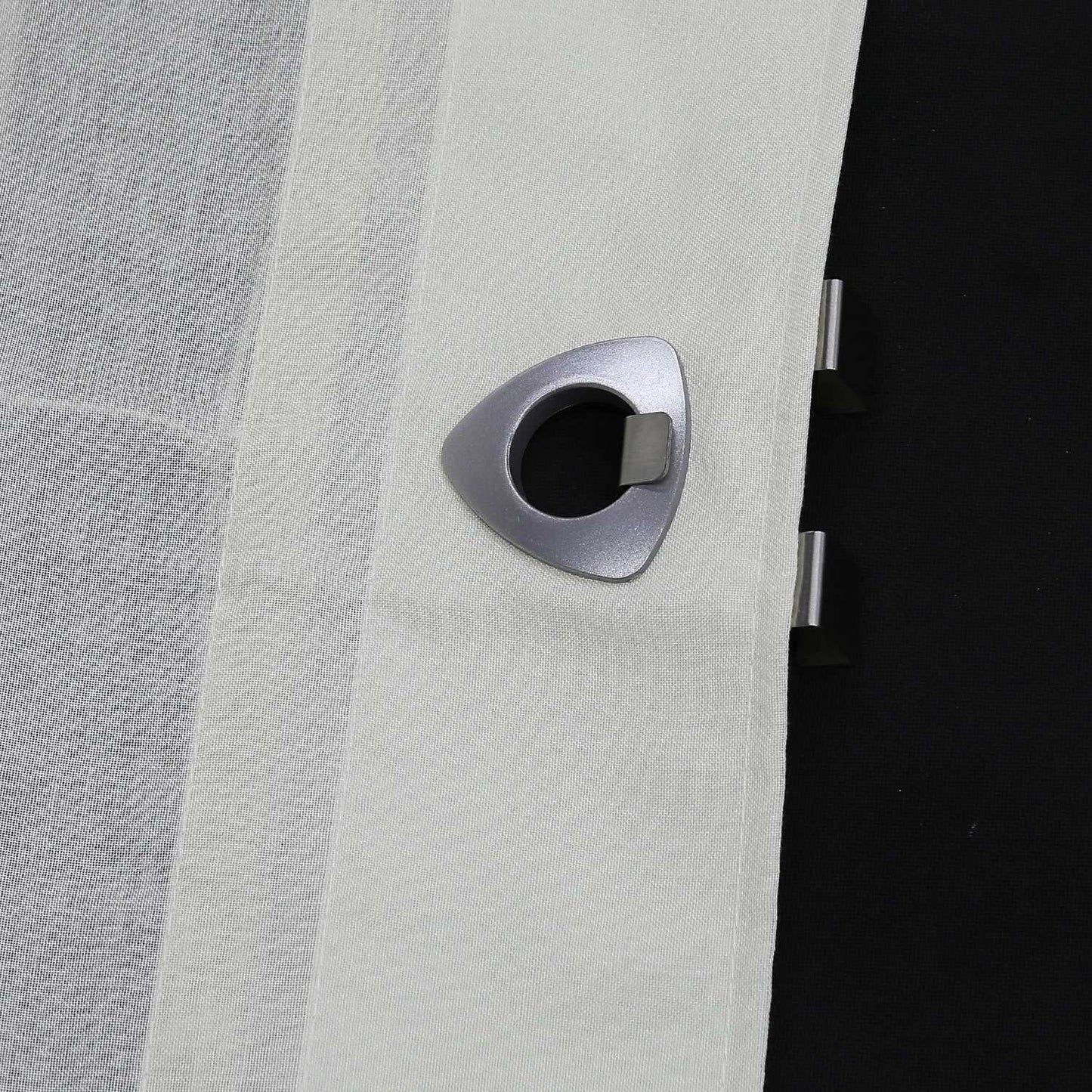 Rollos mit U-Haken gestreifte Muster Unifarbe halbtransparent modern Design 1 stück - Joyswahl