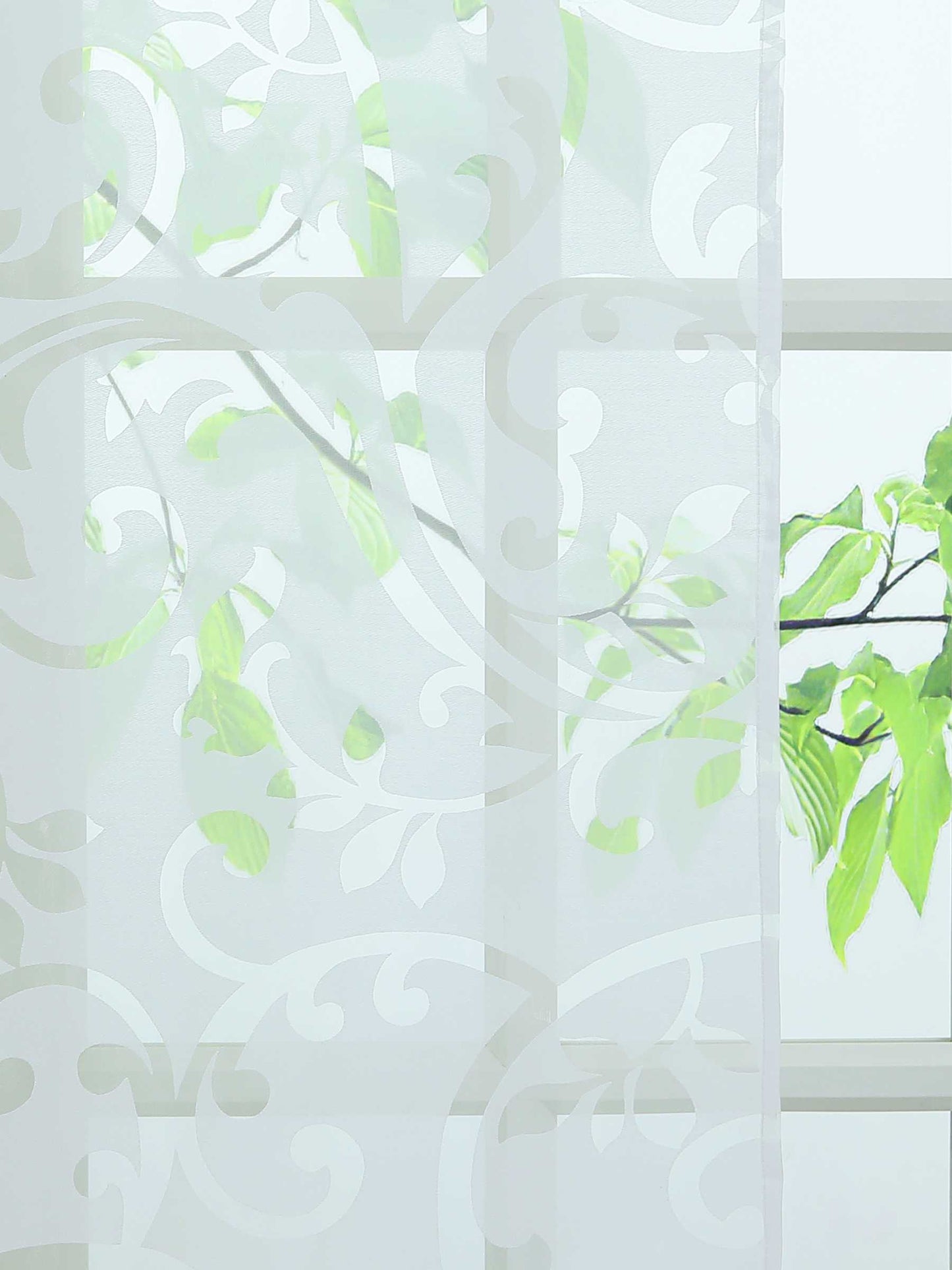 Schiebegardine Flächenvorhänge Klettbandschal mit Blumenmuster transparent modern 2er Set - Joyswahl