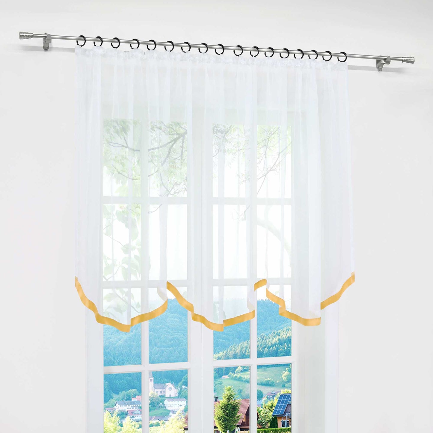 Multifunktionsgardine aus Polyester transparent Fensterdekoration 1 stück - Joyswahl