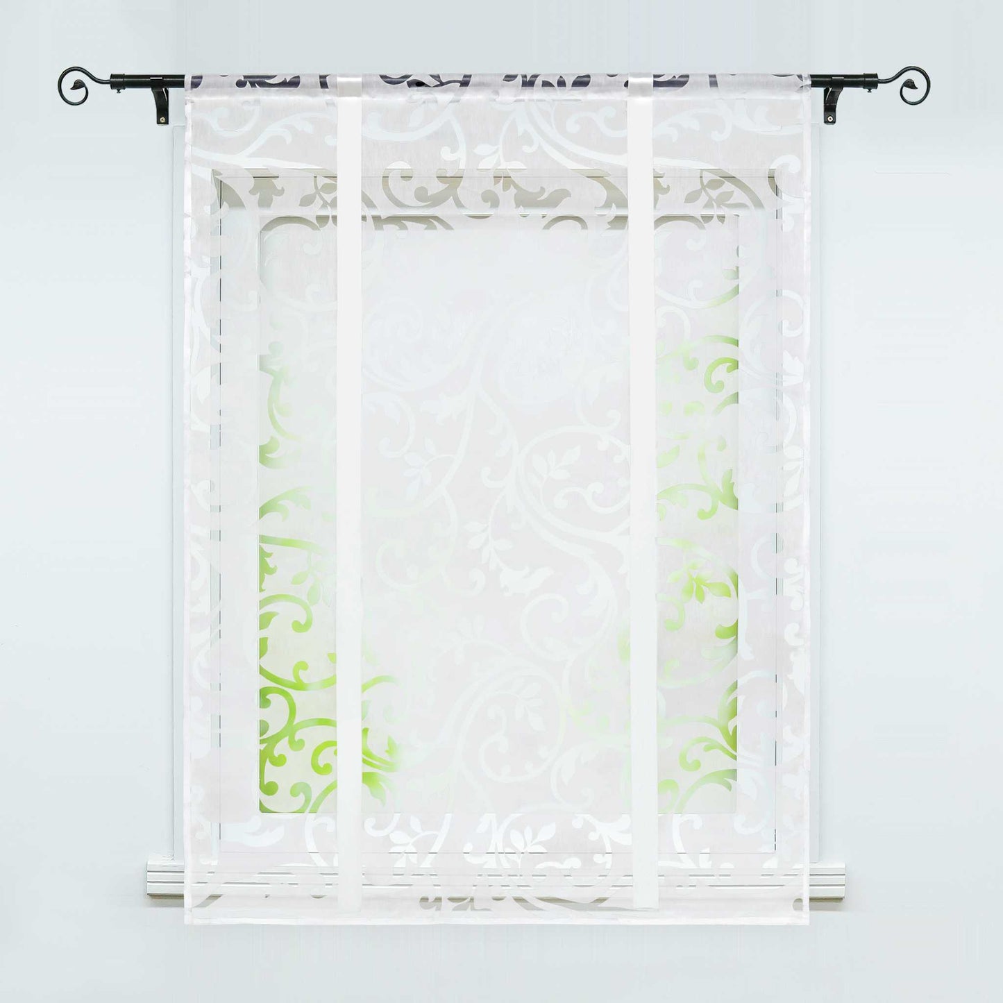 Raffrollo durch Tunnelzug romantische Rollo mit floralem Muster transparentes Vorhang für Wohnzimmerfenster 1 Stück - Joyswahl