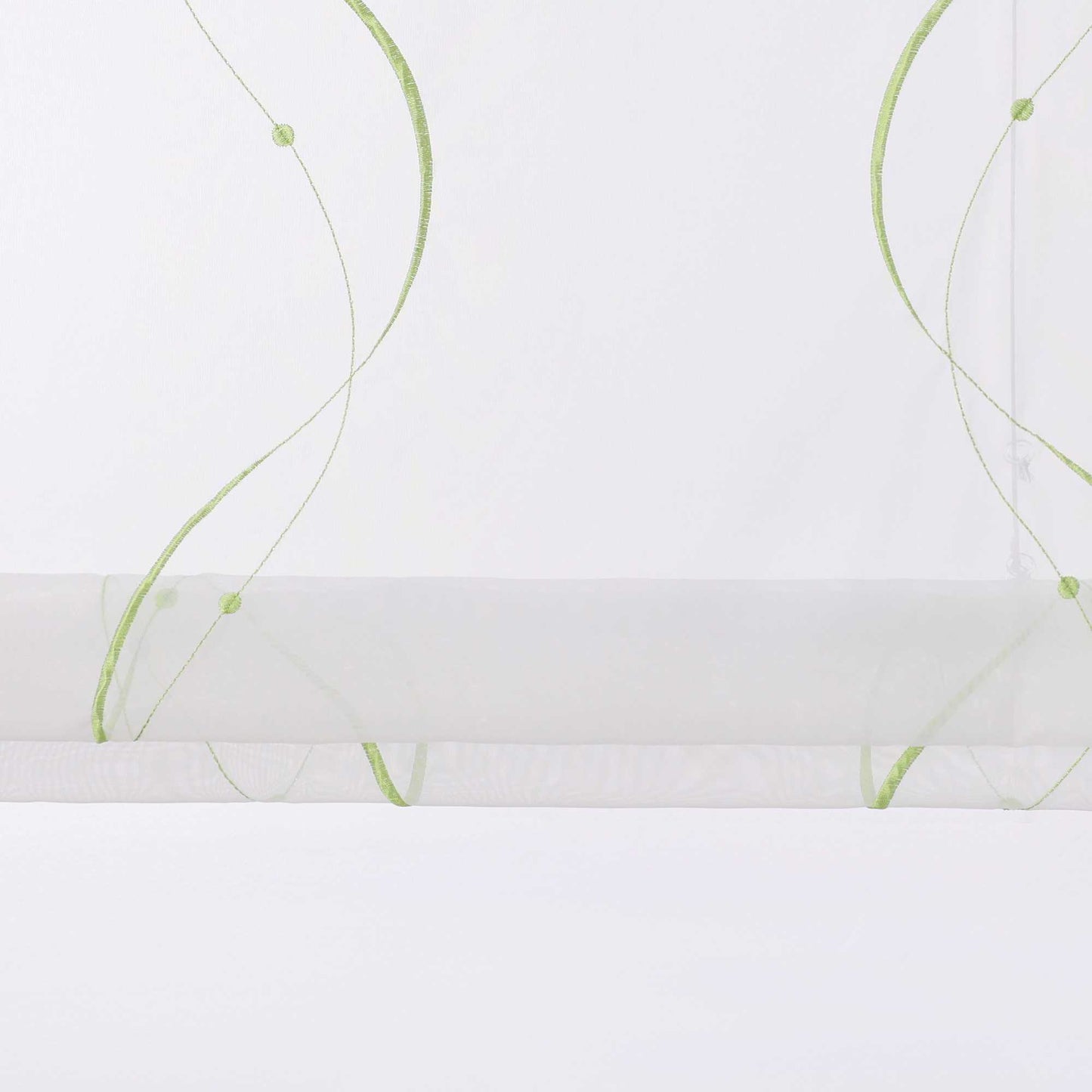Rollos ohne Bohren Weiß Raffgardine mit Ösen Transparent Gardinen mit U-Haken Ösenrollo Modern Bestickt 1 Stück - Joyswahl