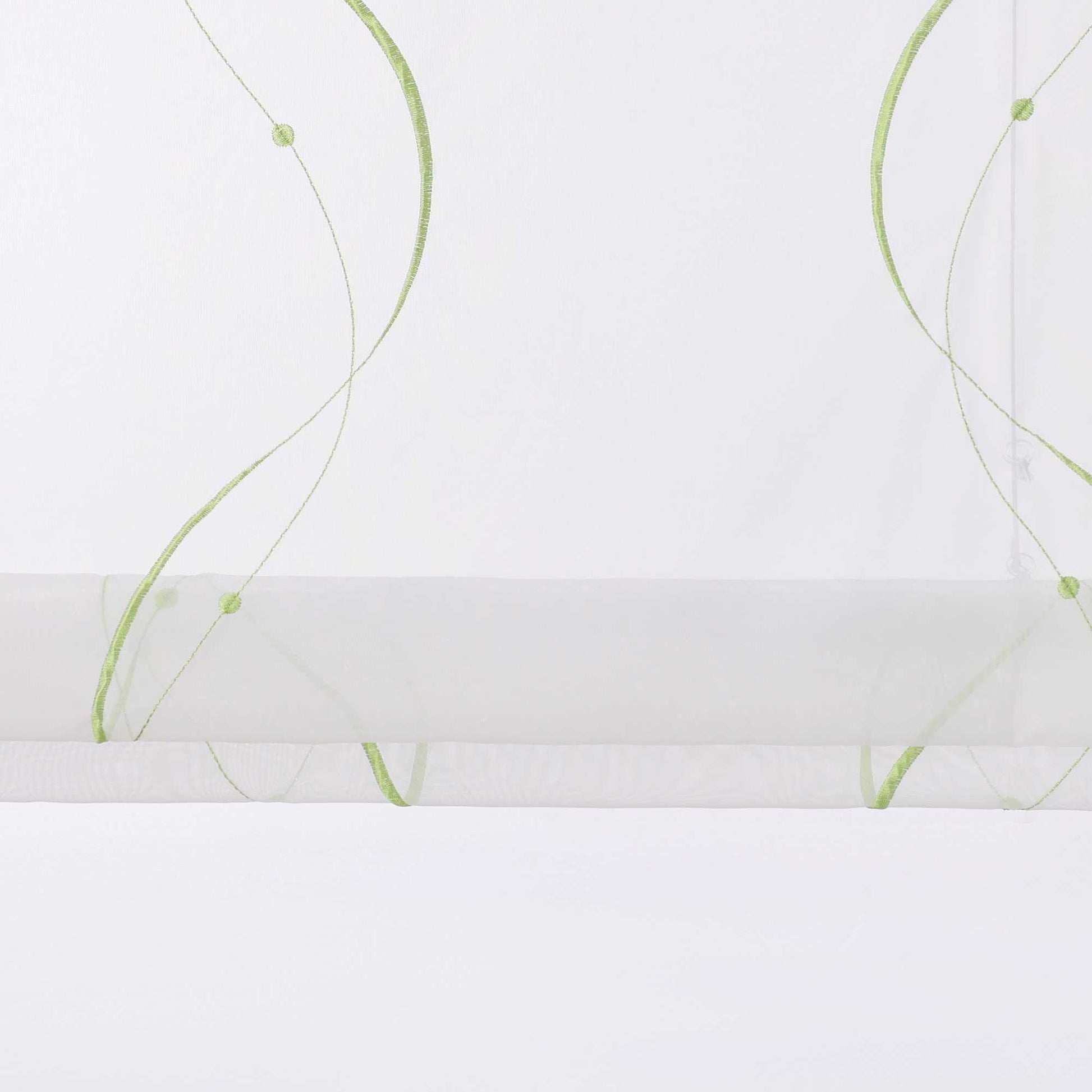 Rollos ohne Bohren Weiß Raffgardine mit Ösen Transparent Gardinen mit U-Haken Ösenrollo Modern Bestickt 1 Stück - Joyswahl