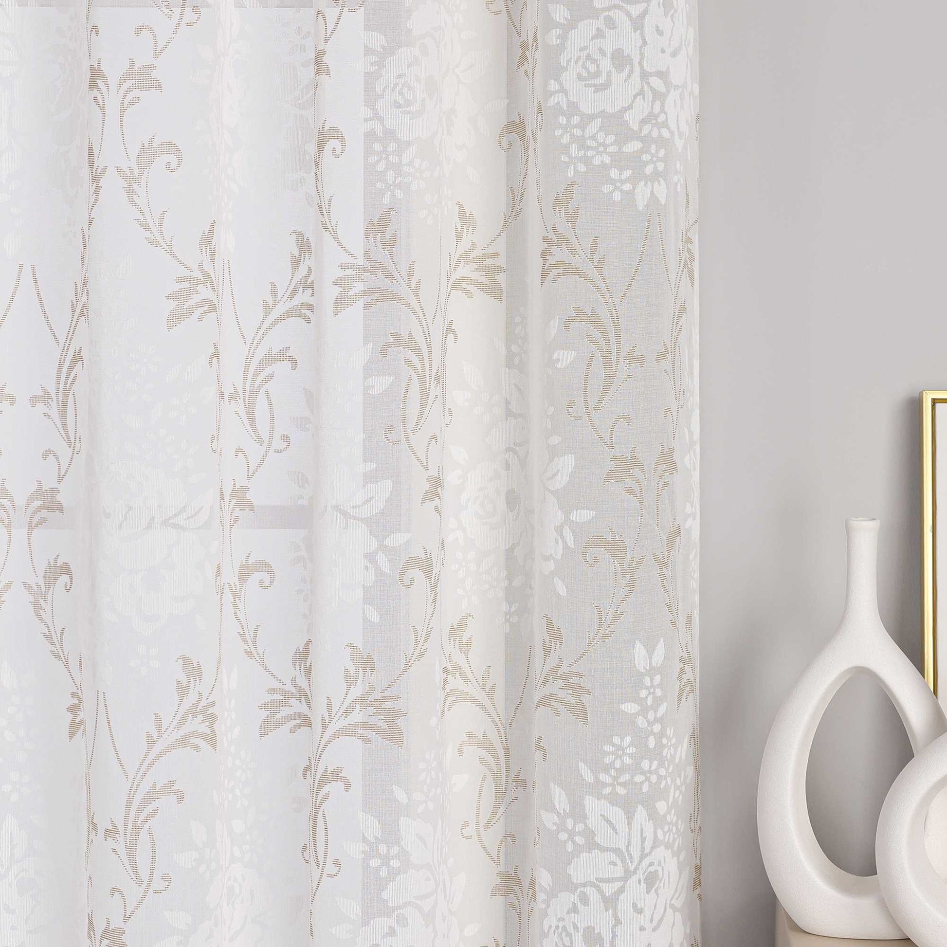 Vorhang mit Kräuselband Voile Gardine Ausbrenner Fensterschal Transparent Schlafzimmer Wohnzimmer 1 Stück - Joyswahl