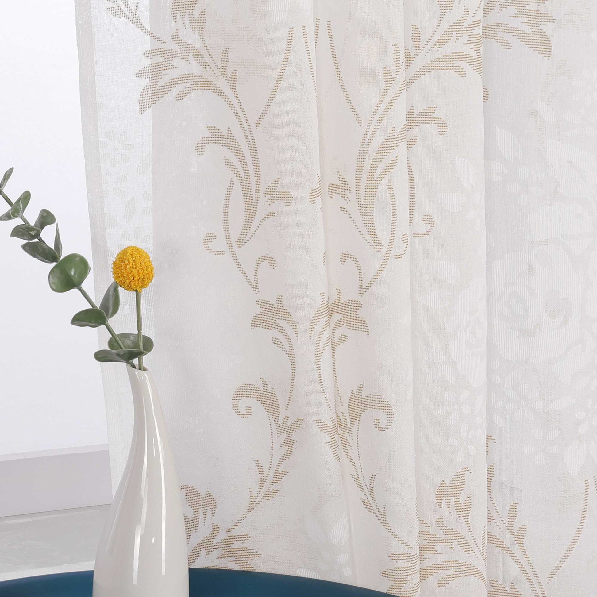 Vorhang mit Kräuselband Voile Gardine Ausbrenner Fensterschal Transparent Schlafzimmer Wohnzimmer 1 Stück - Joyswahl
