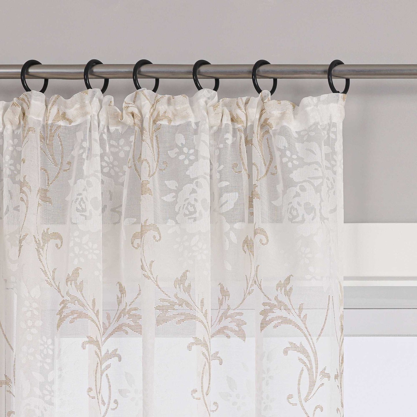 Vorhang mit Kräuselband Voile Gardine Ausbrenner Fensterschal Transparent Schlafzimmer Wohnzimmer 1 Stück - Joyswahl