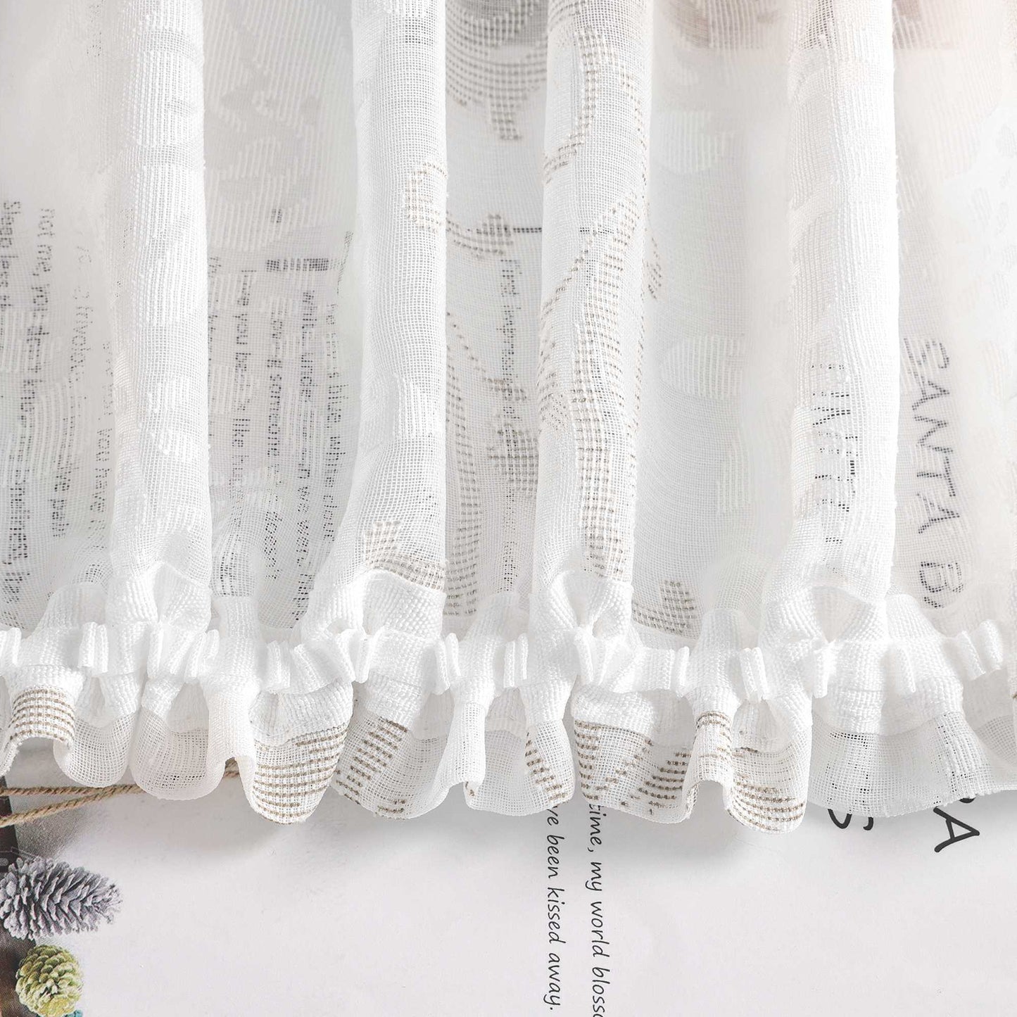 Vorhang mit Kräuselband Voile Gardine Ausbrenner Fensterschal Transparent Schlafzimmer Wohnzimmer 1 Stück - Joyswahl