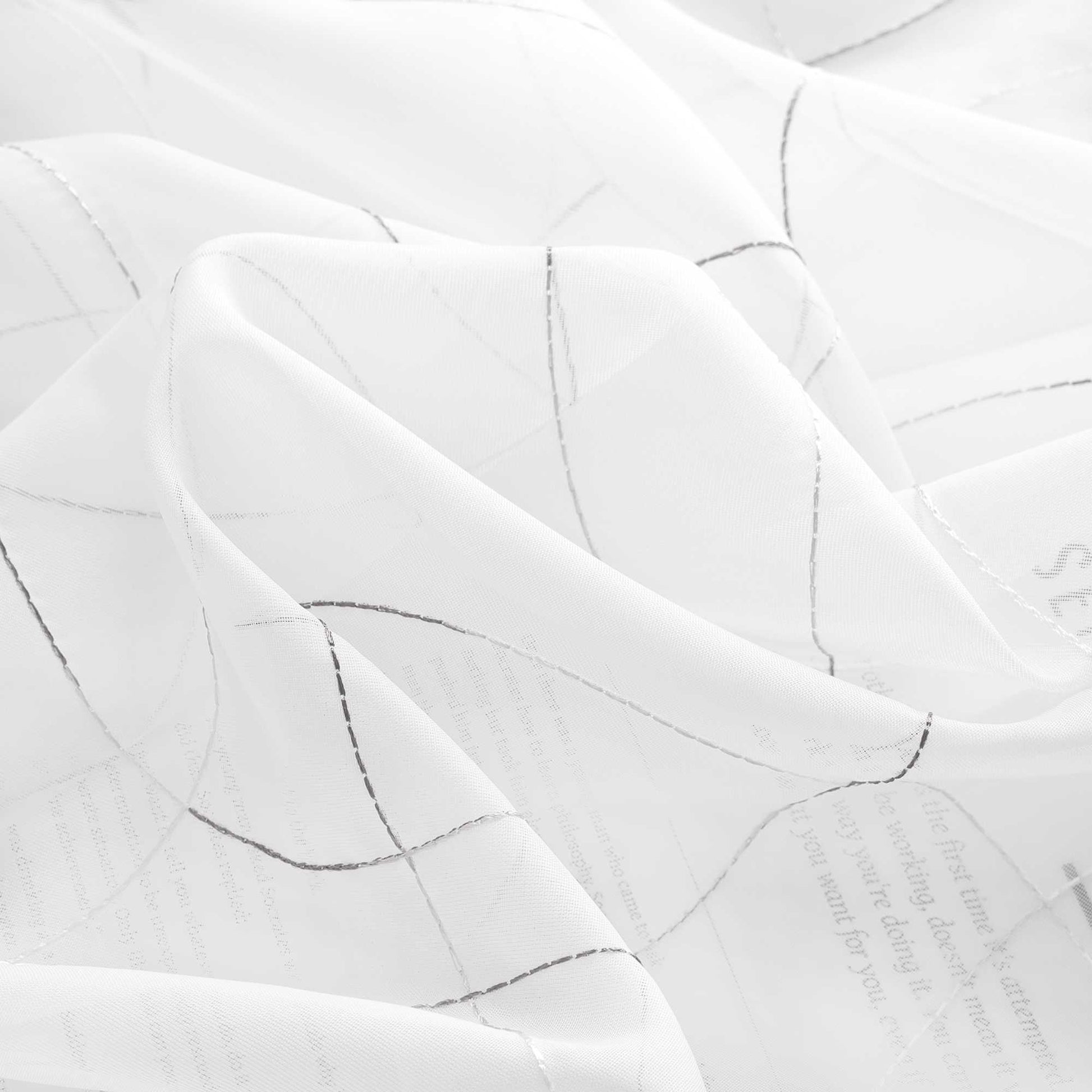 Vorhang mit Kräuselband Voile Gardine mit Kreismuster Bestickt Fensterschal Transparent 1 Stück - Joyswahl