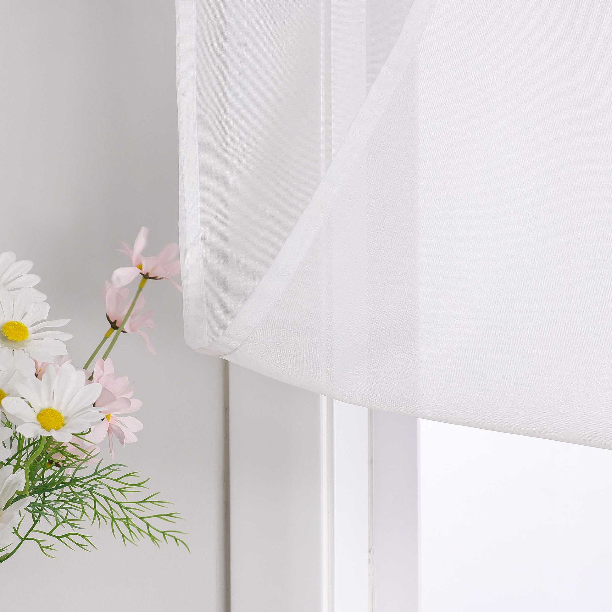 Rollos Schlaufengardine mit Schleifendesign transparent hochziehbar Fensterdeko 1 Stück - Joyswahl