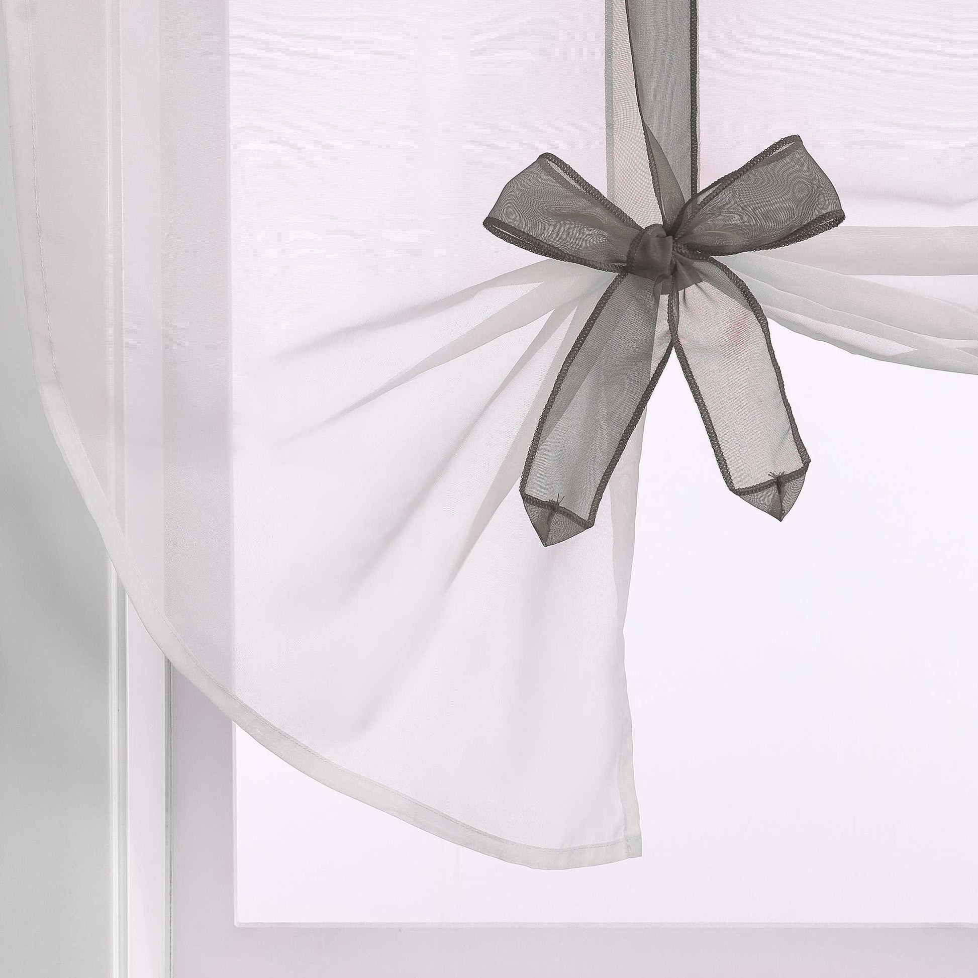 Rollos Schlaufengardine mit Schleifendesign transparent hochziehbar Fensterdeko 1 Stück - Joyswahl