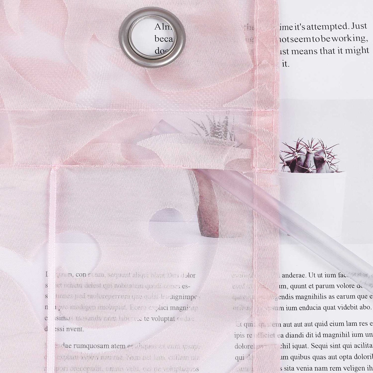Rollos mit V-Haken transparent Burn-out-Techni Lichtfilterung Luftig Blumenmuster 1 Stück - Joyswahl