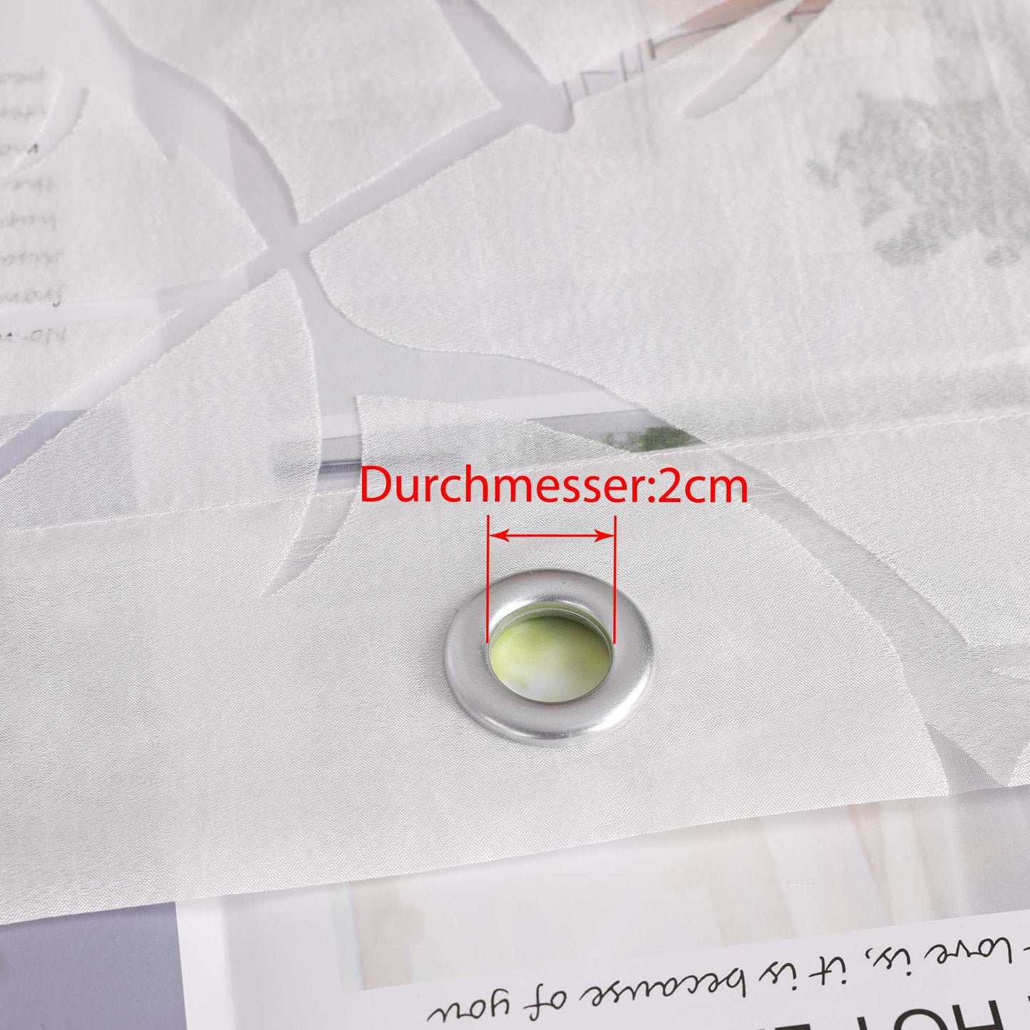 Scheibengardine Ösenschal mit Zweigmuster Kurzgardine transparent lichtdurchlässig 1 Stück - Joyswahl