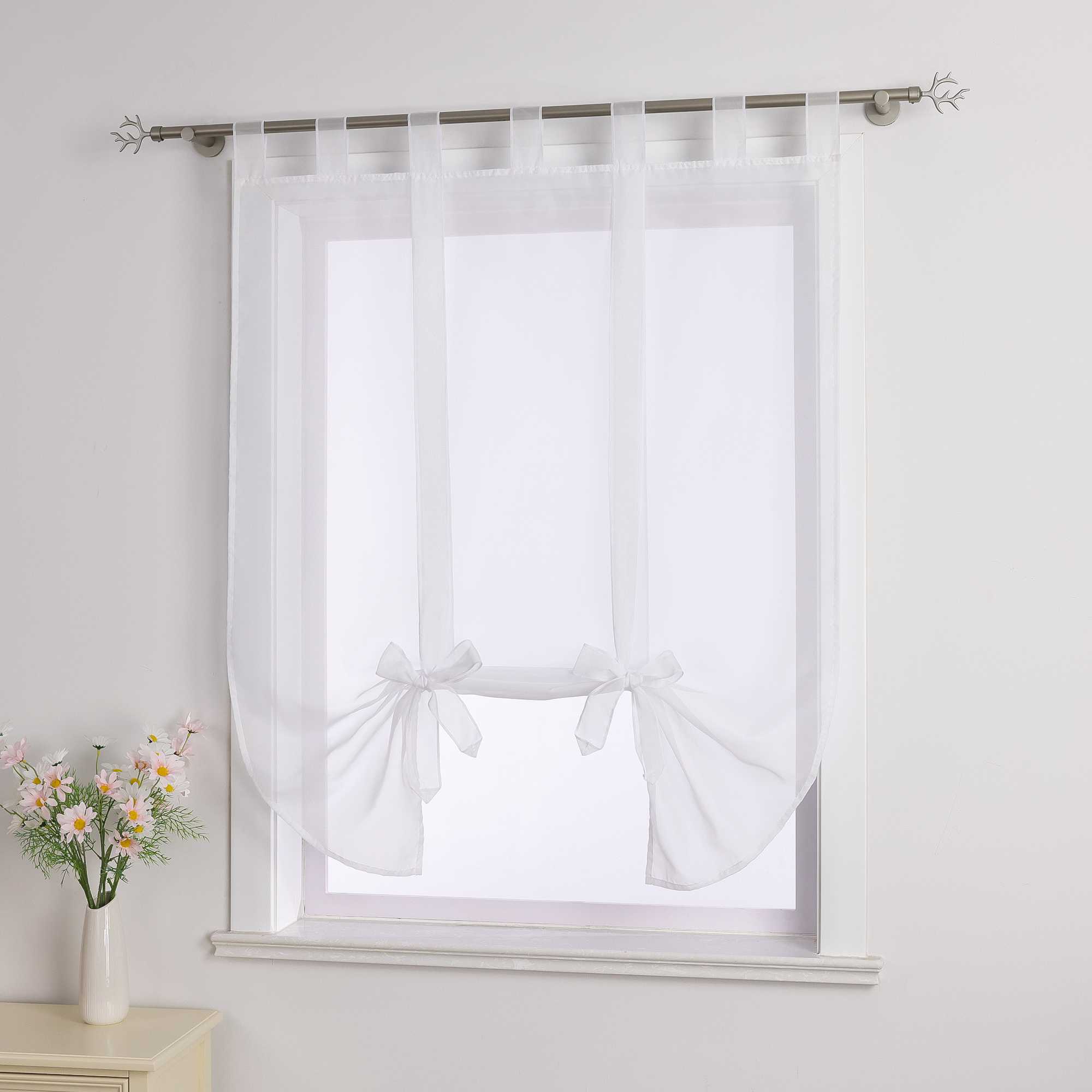 Rollo mit Schleifendesign transparent hochziehbar Fensterdeko 1 Stück