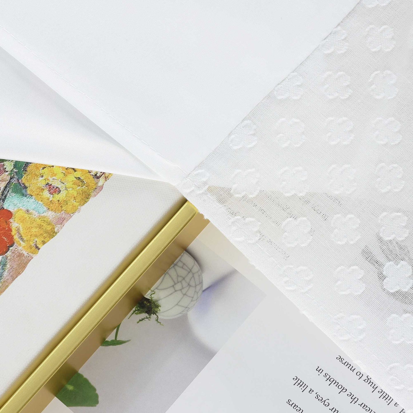 Scheibengardine im Patchwork-Stil mit Kleeblatt-Muster, 2 Stücke, mit Taschenrod-Design