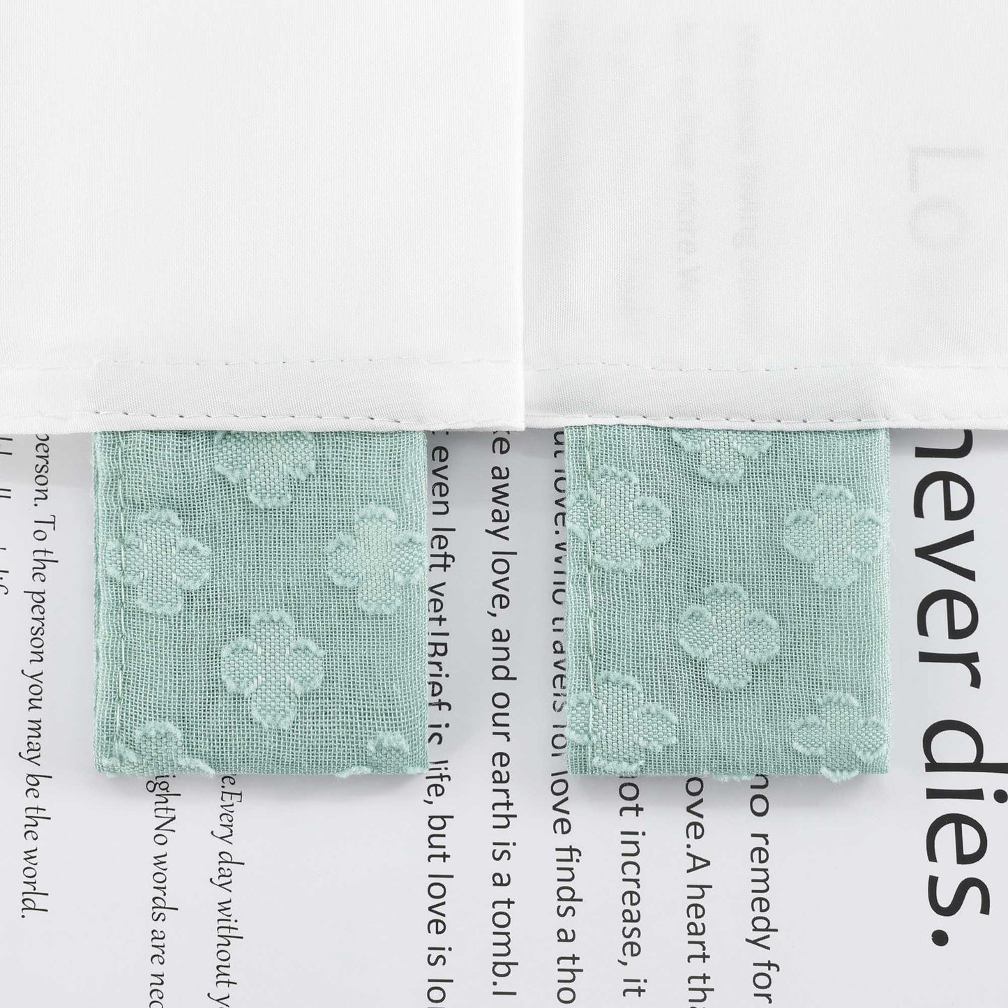 Scheibengardine im Patchwork-Stil mit Kleeblatt-Muster, 2 Stücke, mit Schlaufen-Design