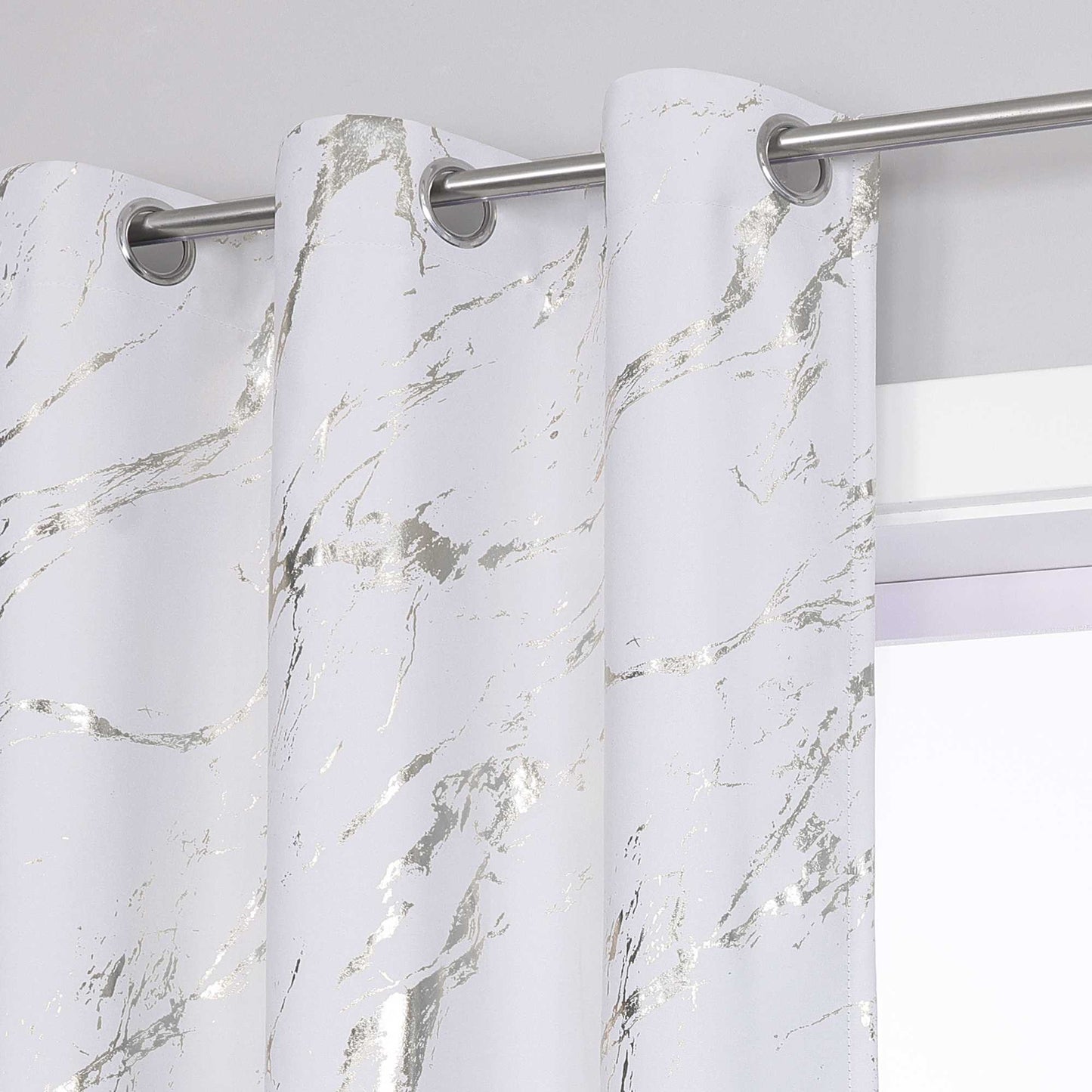 Verdunkelungsvorhang mit Marmor-Optik luxuriöser Fensterschal Wohnzimmer 1 Stück - Joyswahl