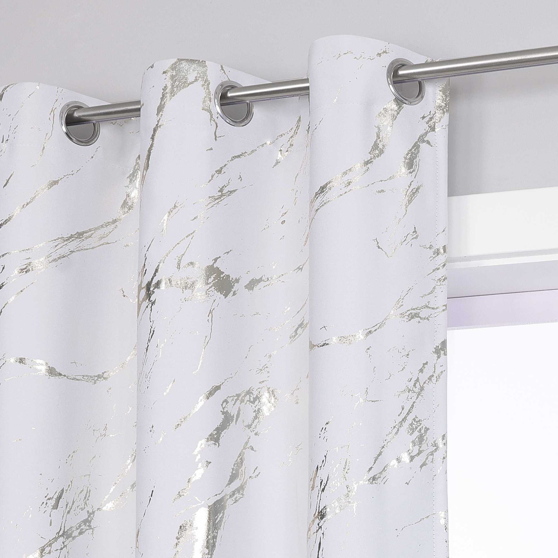 Verdunkelungsvorhang mit Marmor-Optik luxuriöser Fensterschal Wohnzimmer 1 Stück - Joyswahl