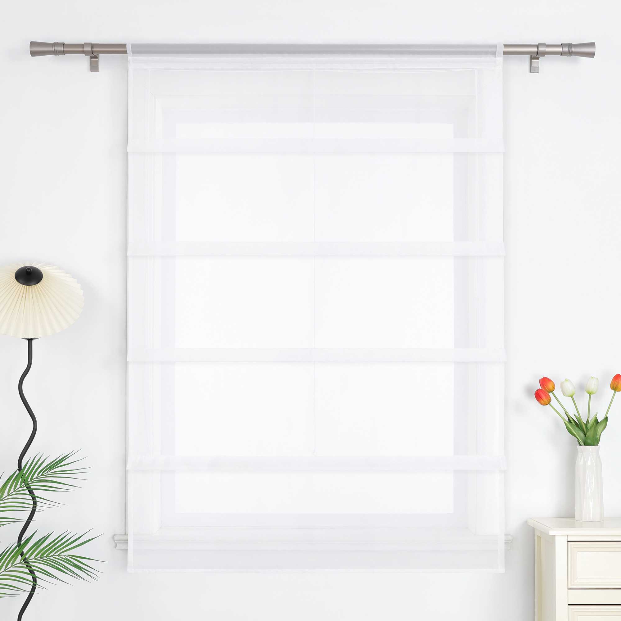 Rollo Voile Raffgardinen für Küche Transparent 1 Stück