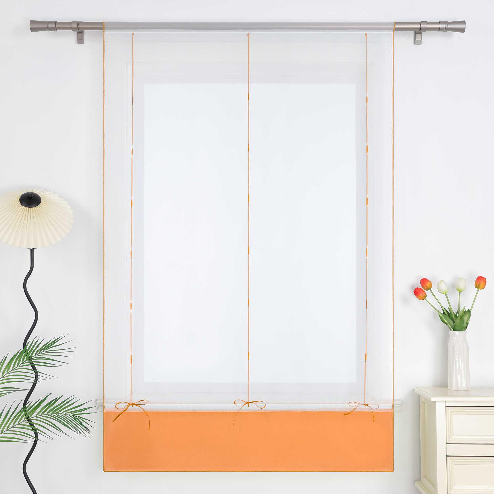Rollo durch Stangendurchzug halbtransparent Unifarbe 1 stück