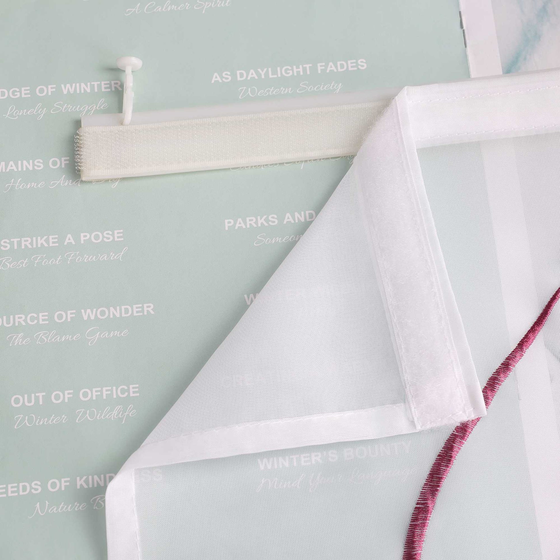 Schiebegardine Klettbandschal aus Polyester mit Wellenmuster transparent durch Klettband 2 stücke - Joyswahl