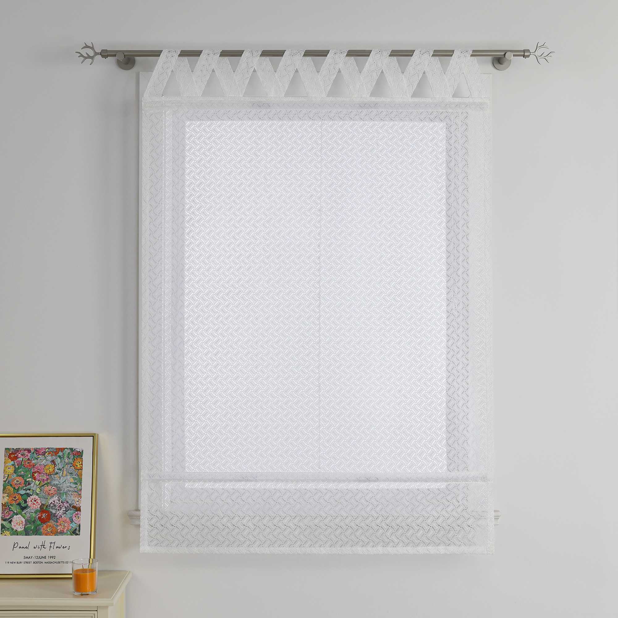 Rollo mit V-Schlaufen mit hohlen Mustern Jacquard Transparent