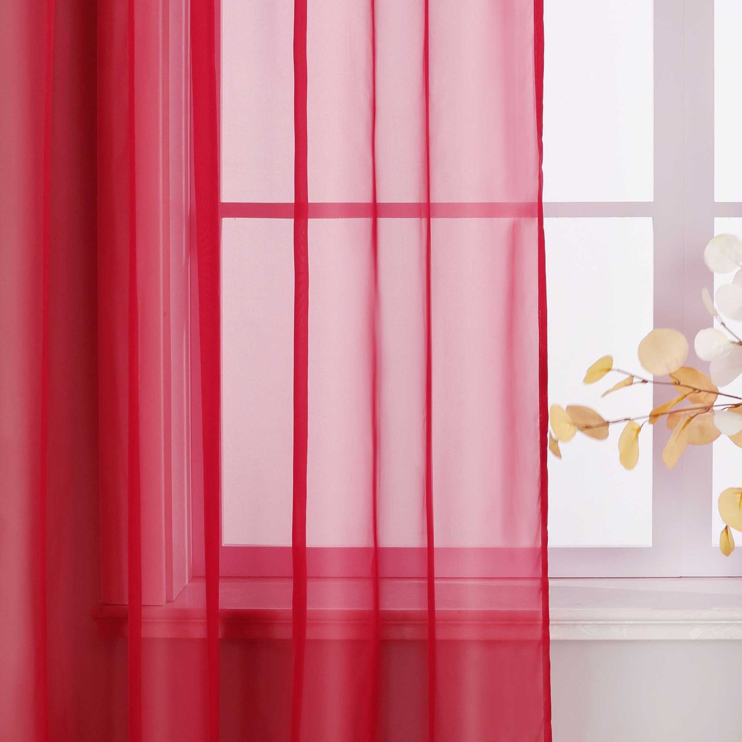 Vorhang aus Polyester unifarbe transparent leichte Schutzfunktion Klassische Vorhänge 1 stück - Joyswahl