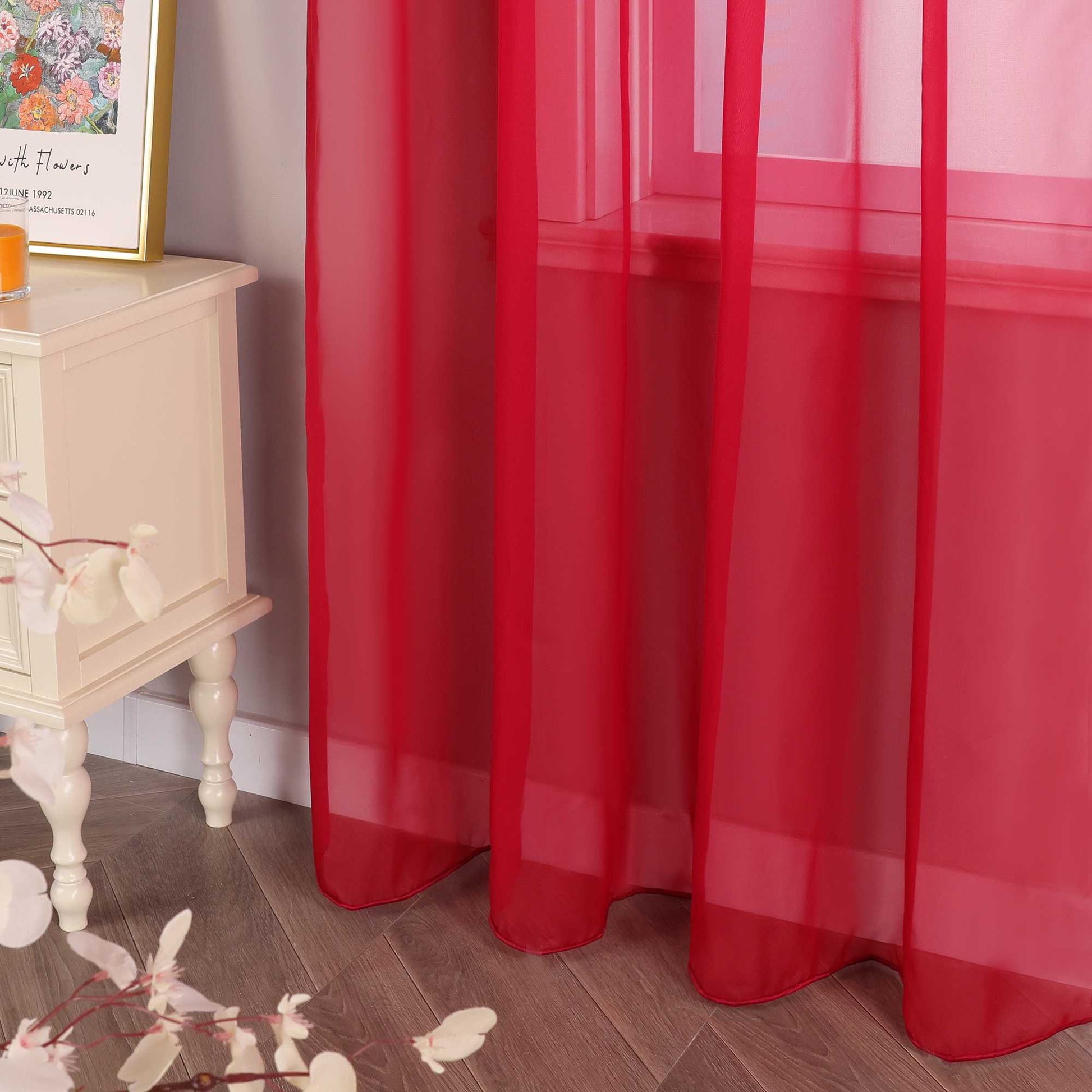 Vorhang aus Polyester unifarbe transparent leichte Schutzfunktion Klassische Vorhänge 1 stück - Joyswahl