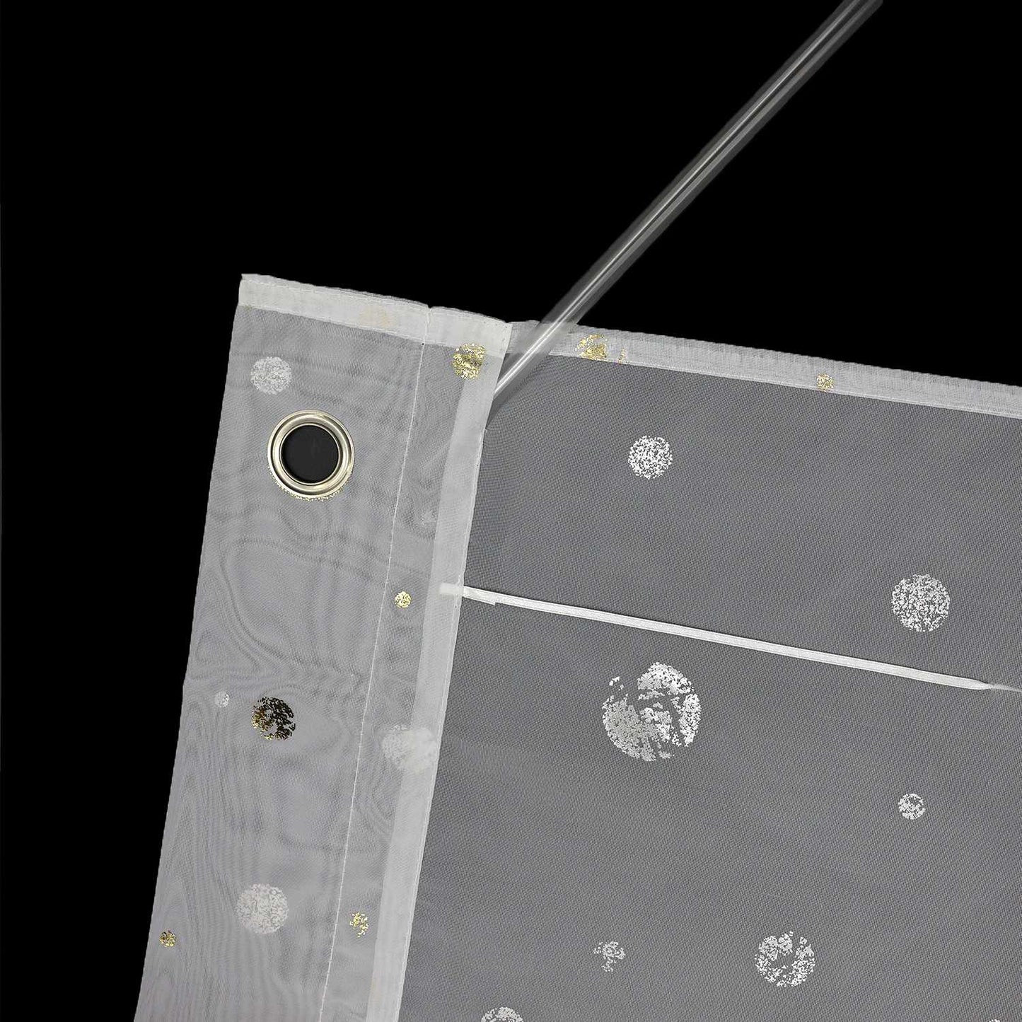 Rollos ohne Bohren Raffgardinen mit V-Haken Ösenrollo Voile Gardinen Transparent Vorhänge Modern Weiß 1 Stück - Joyswahl