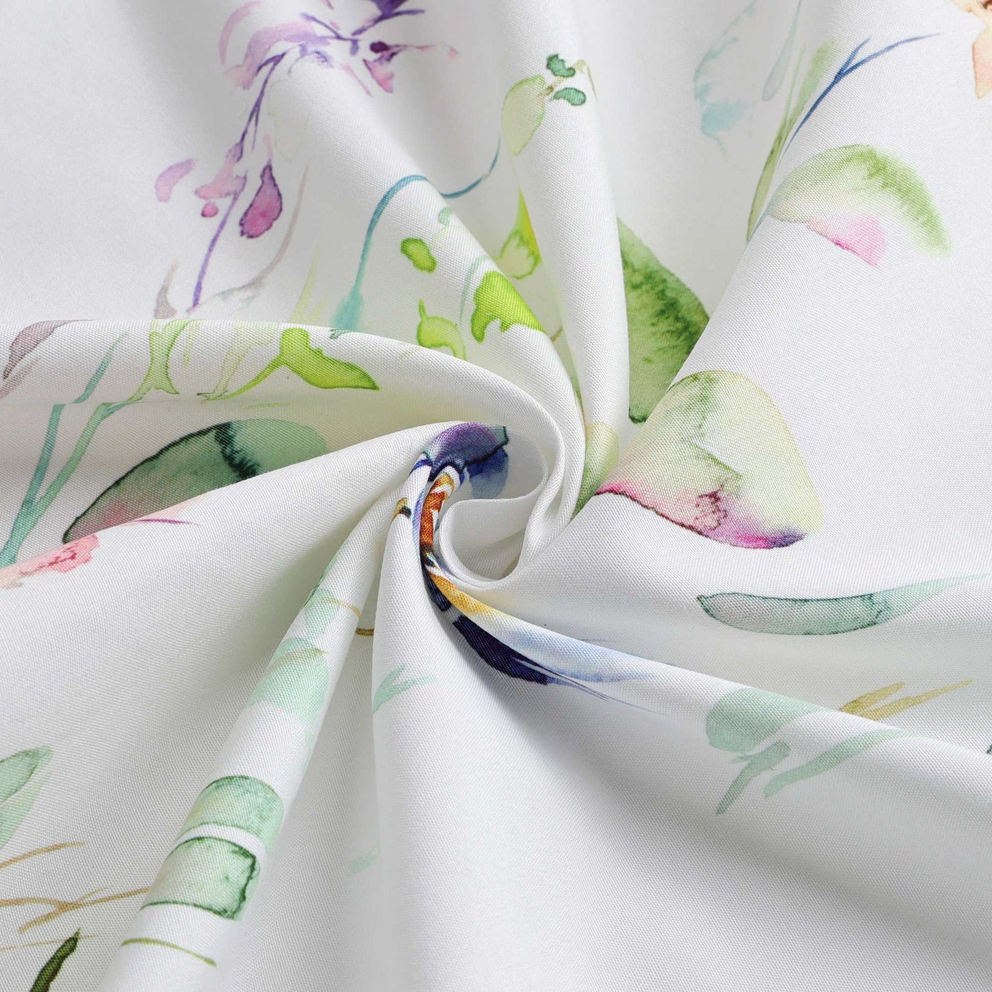 Scheibengardine Bistrogardine aus Polyester mit bunten Blumenmustern und Schleifen 1 stück - Joyswahl