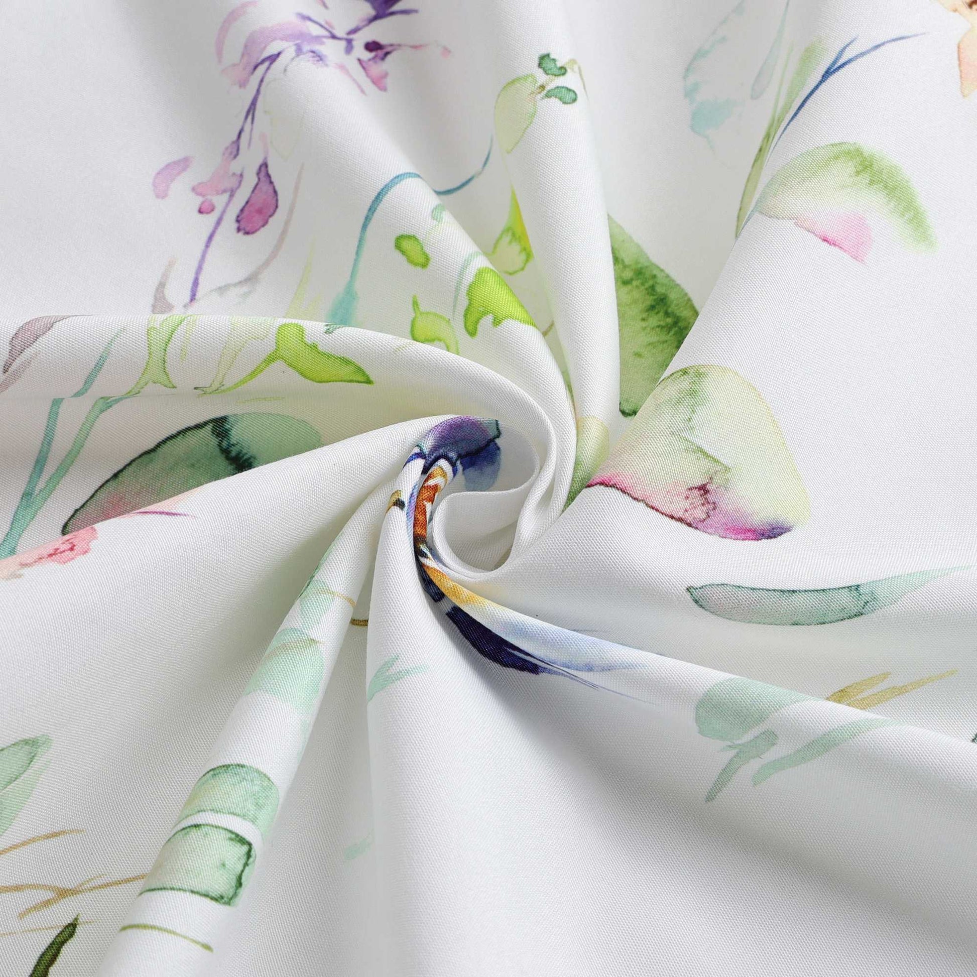 Scheibengardine Bistrogardine aus Polyester mit bunten Blumenmustern und Schleifen 1 stück - Joyswahl