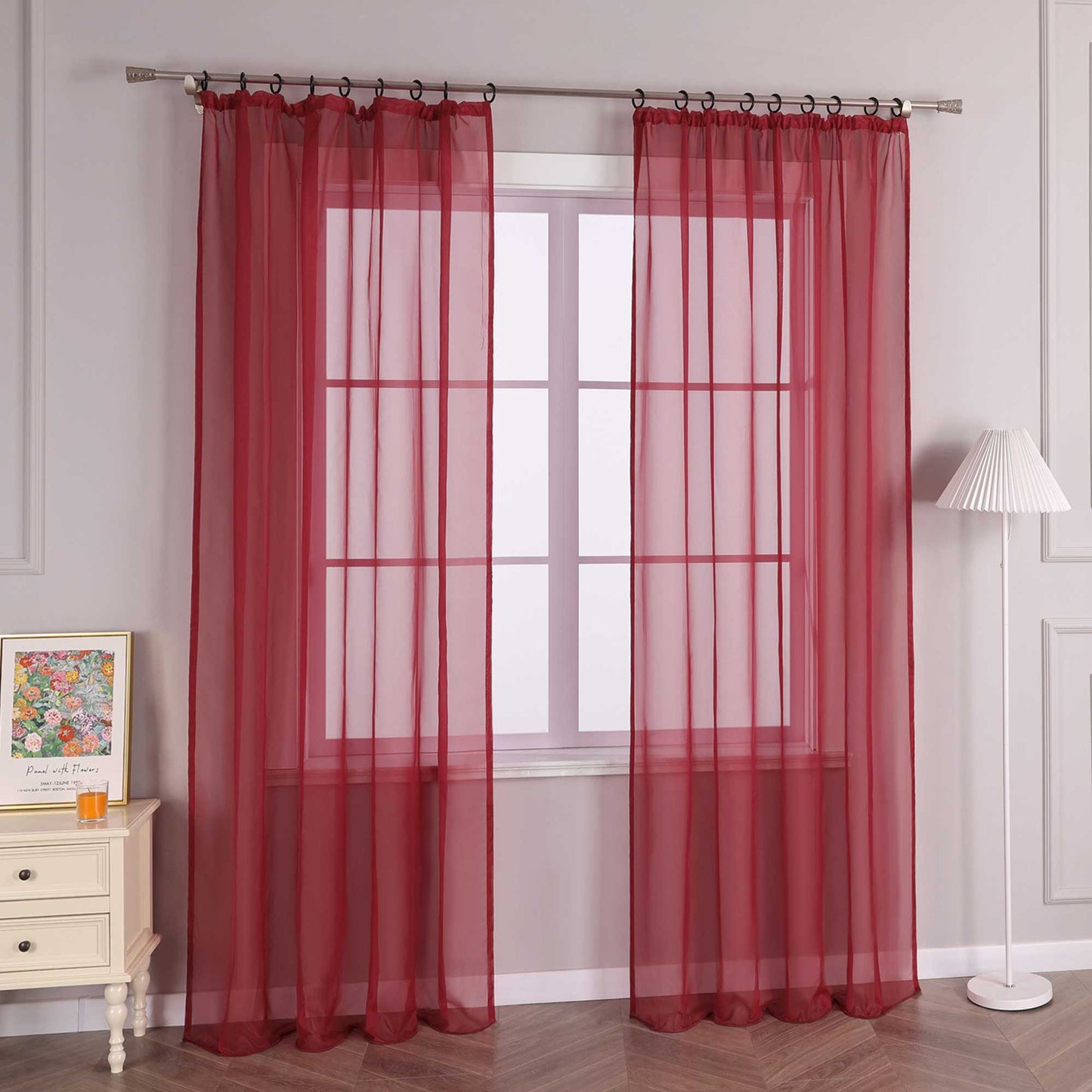 Vorhang aus Polyester unifarbe transparent leichte Schutzfunktion Klassische Vorhänge 1 stück - Joyswahl