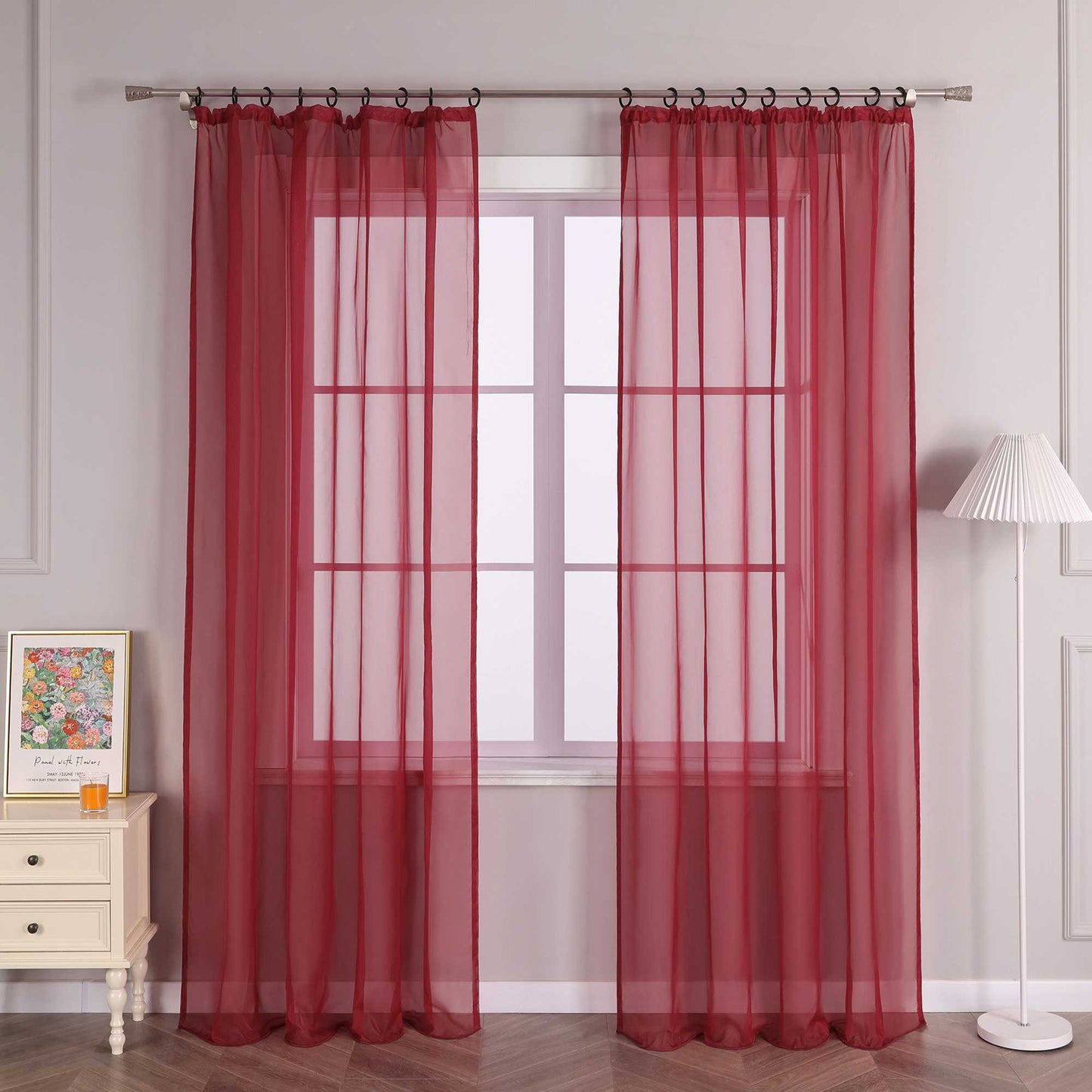 Vorhang aus Polyester unifarbe transparent leichte Schutzfunktion Klassische Vorhänge 1 stück - Joyswahl