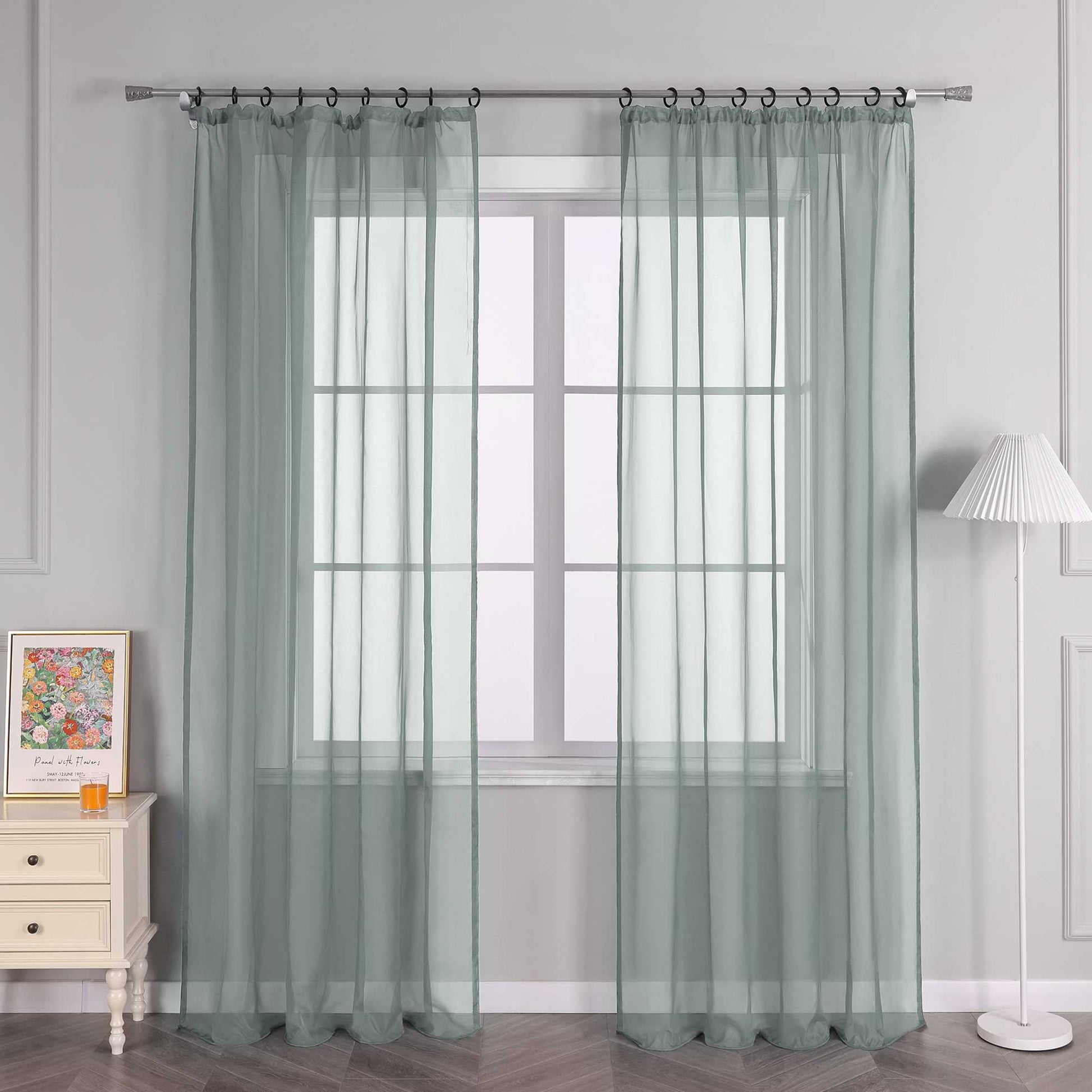 Vorhang aus Polyester unifarbe transparent leichte Schutzfunktion Klassische Vorhänge 1 stück - Joyswahl